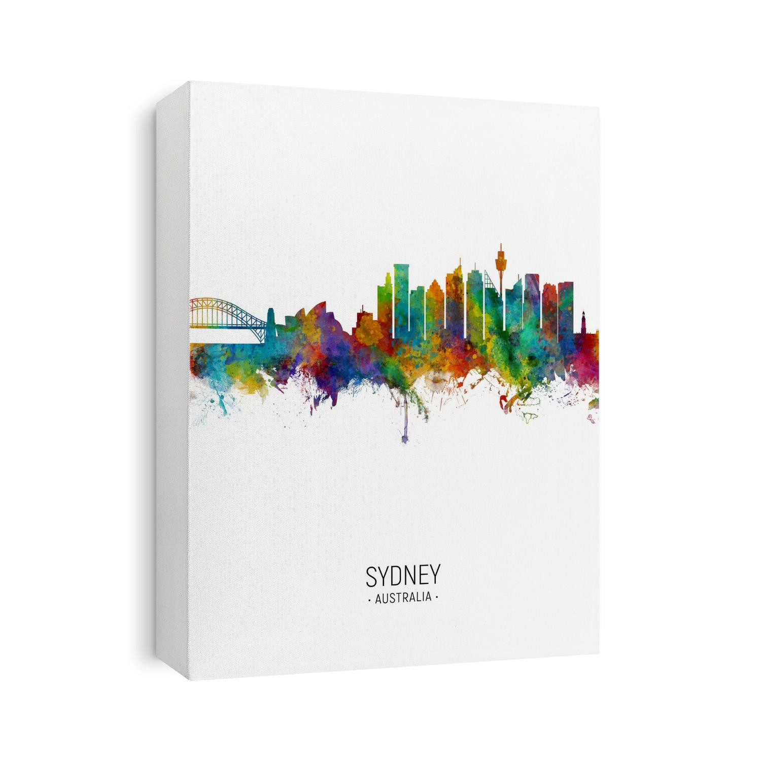 Watercolor art print of the skyline of Sydney, Australia