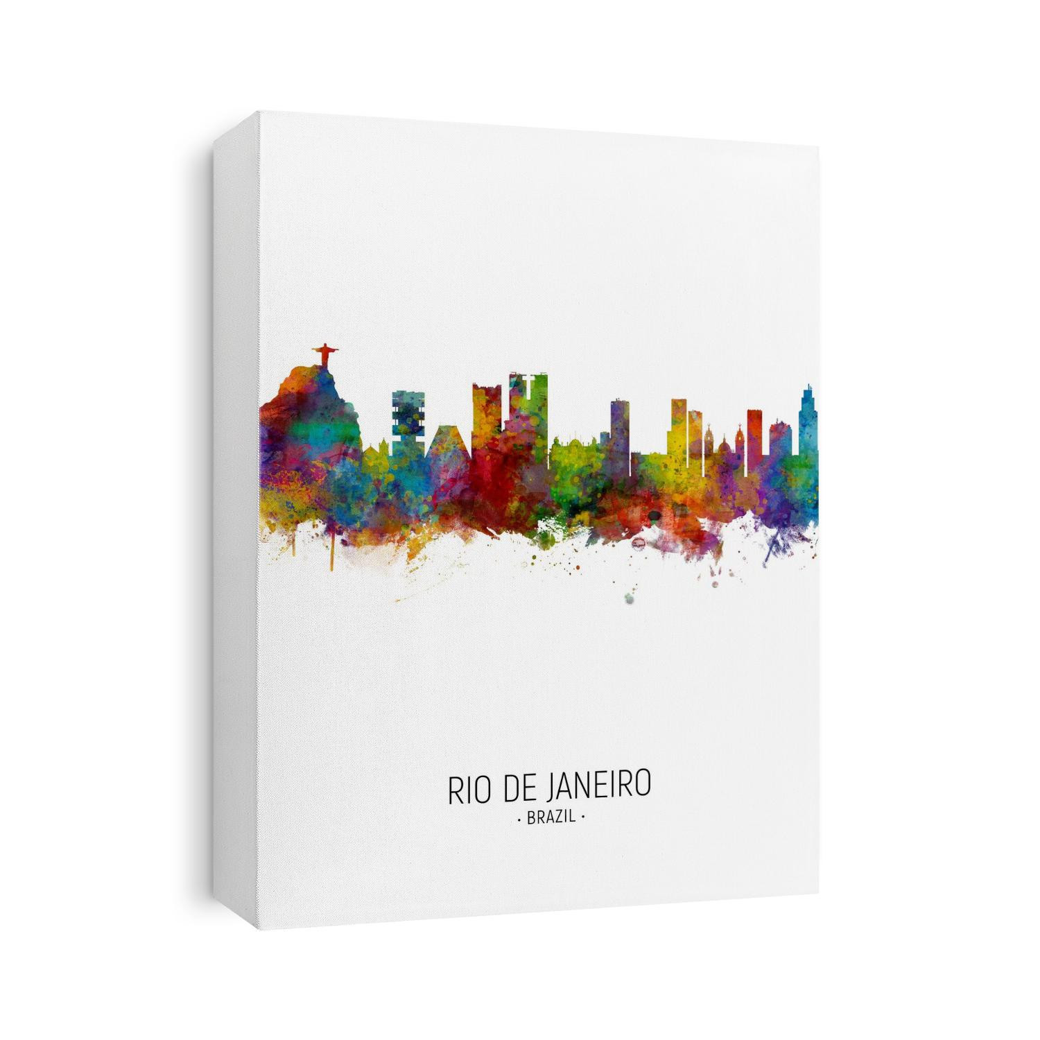 Watercolor art print of the skyline of Rio de Janeiro, Brazil