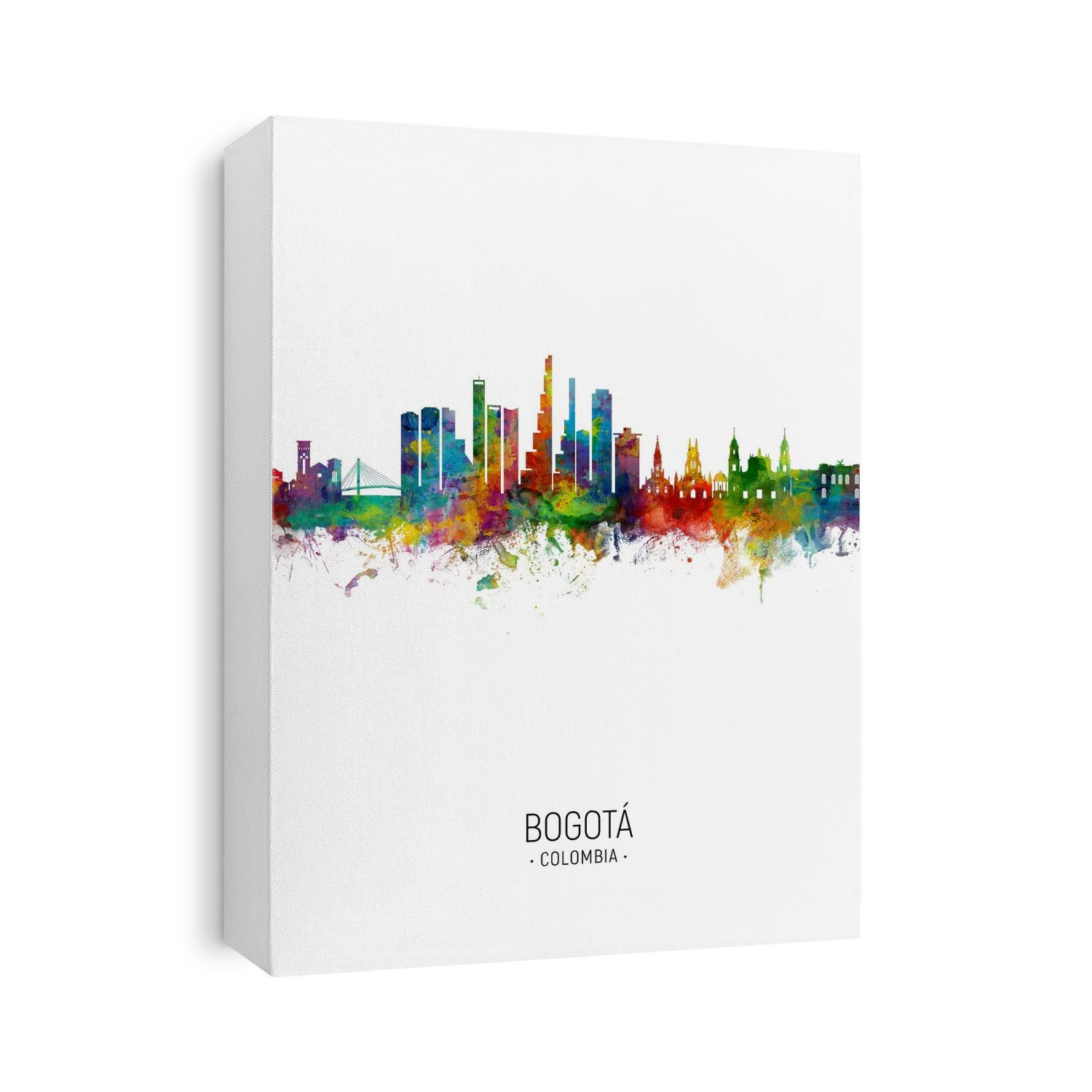 Watercolor art print of the skyline of Bogotá, Colombia