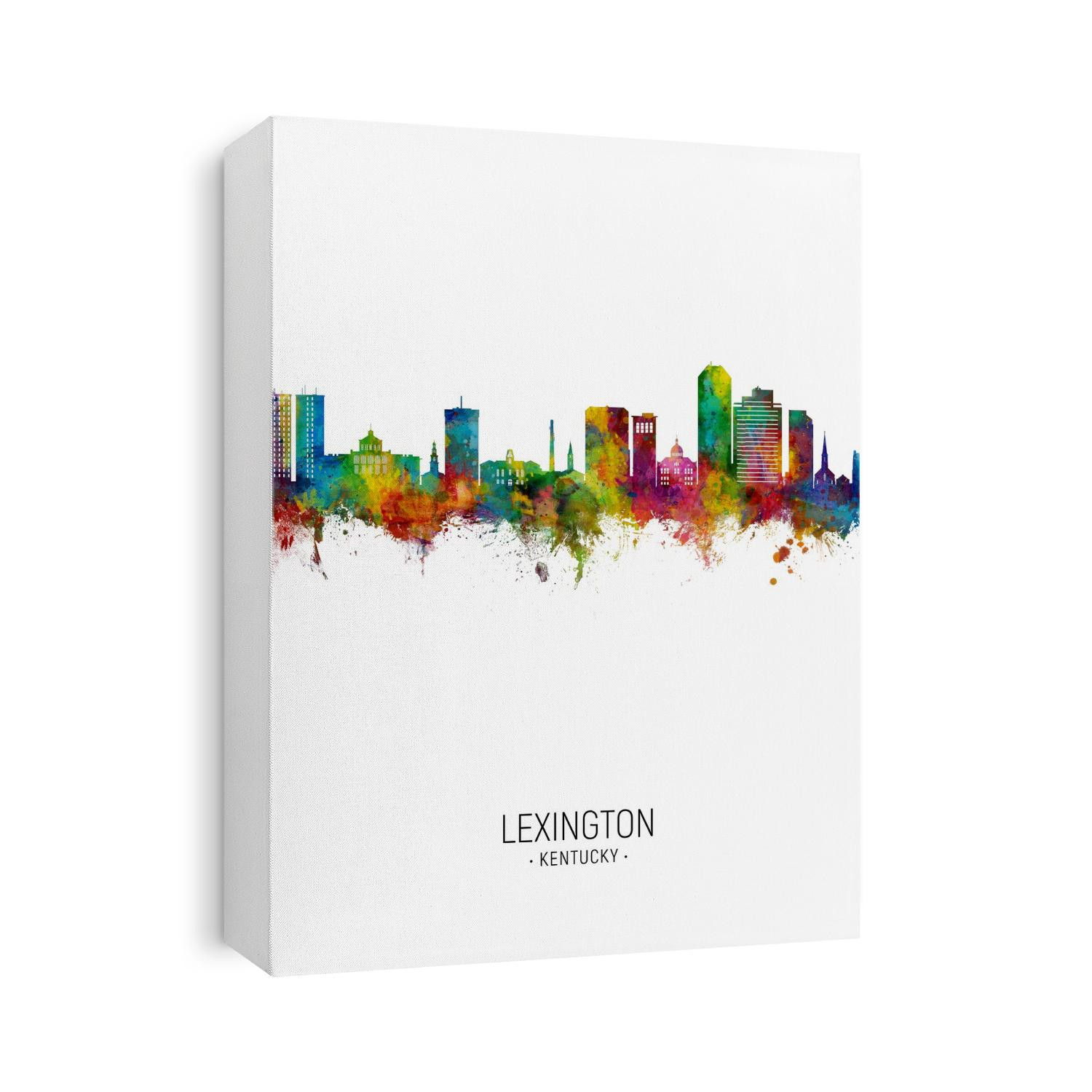 Watercolor art print of the skyline of Lexington, Kentucky