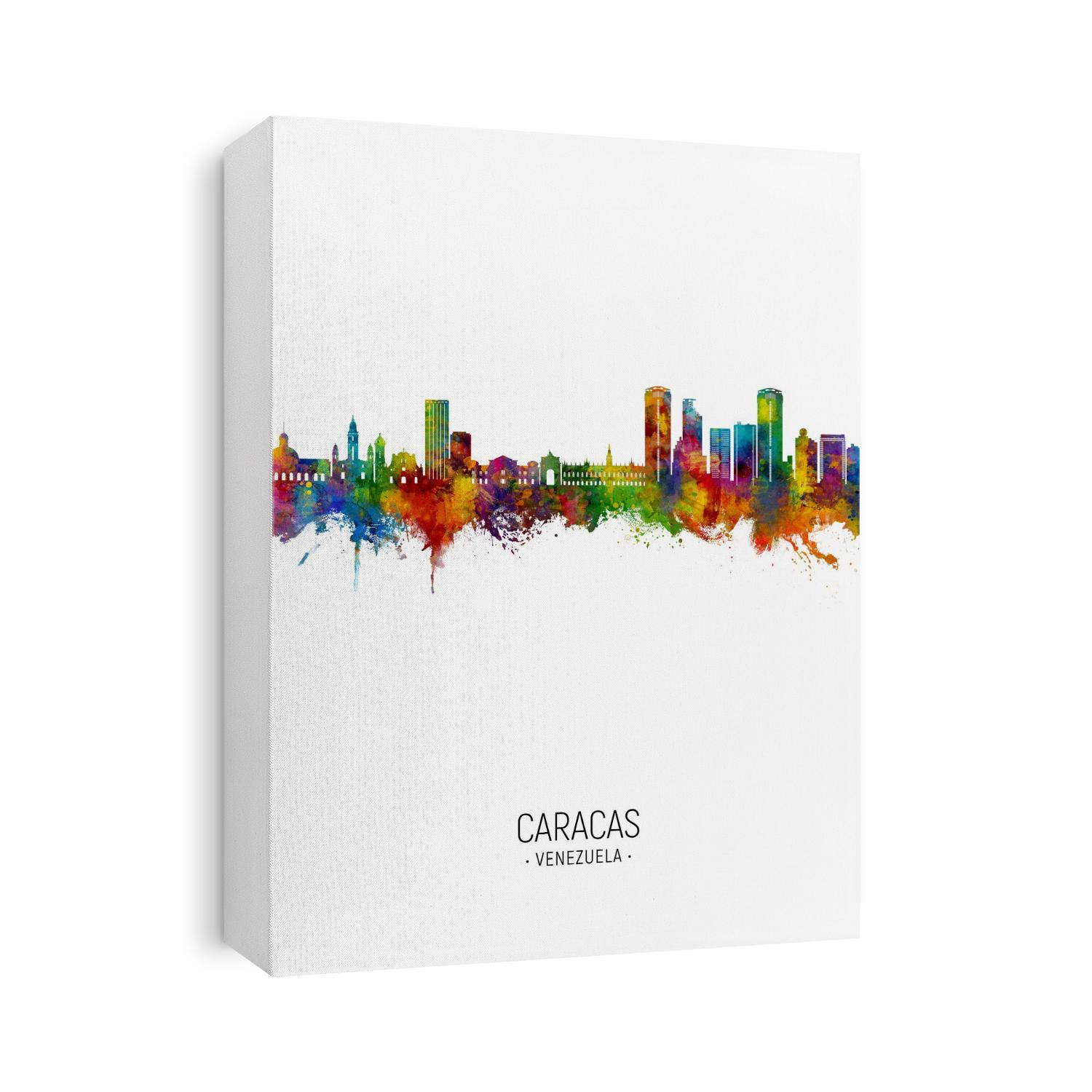Watercolor art print of the skyline of Caracas, Venezuela