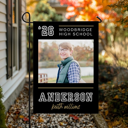Varsity Year Graduation Photo Garden Flag
