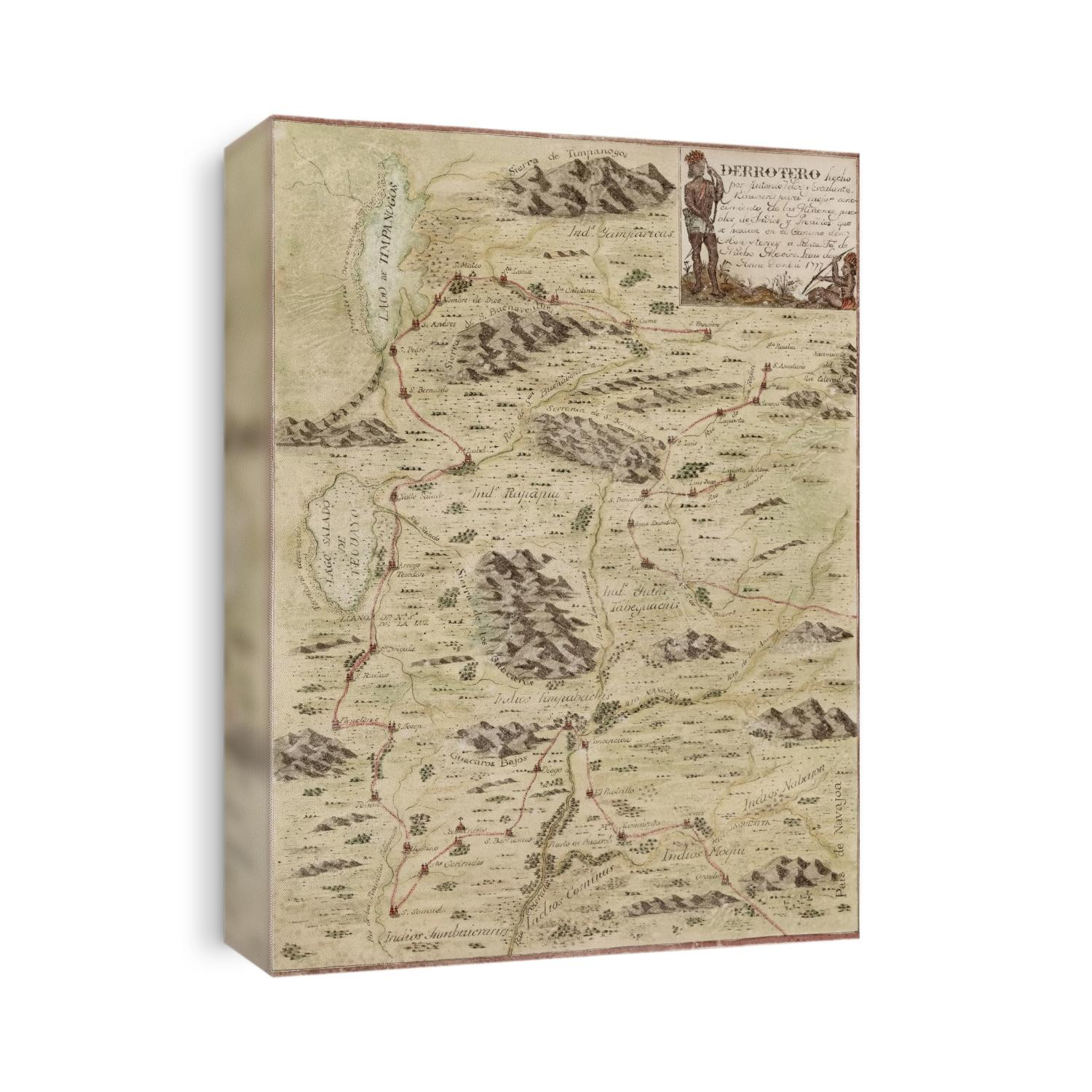 Old map of Utah from 1777 by Antonio Velez y Escalante.