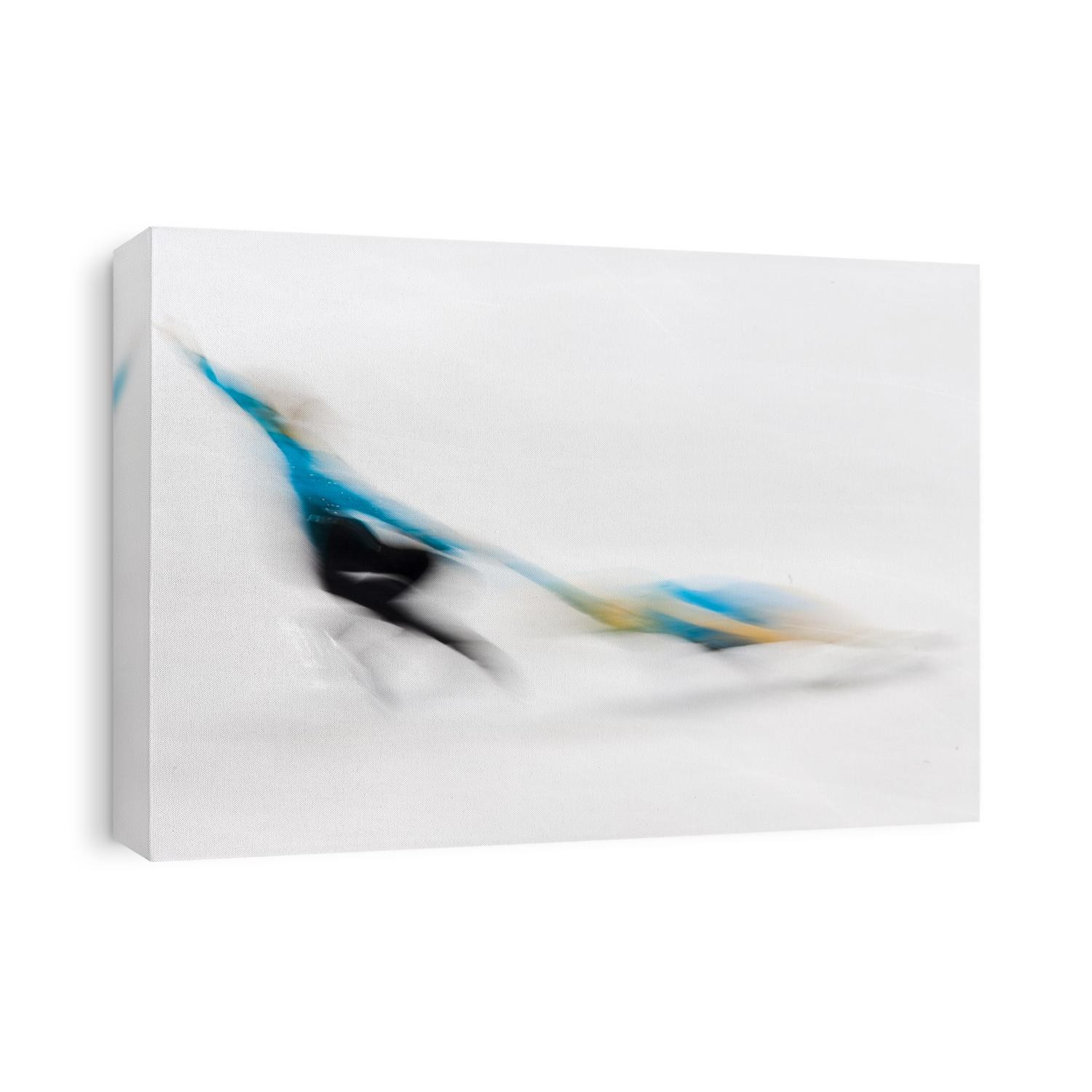 Blurred action of pairs figure skaters.