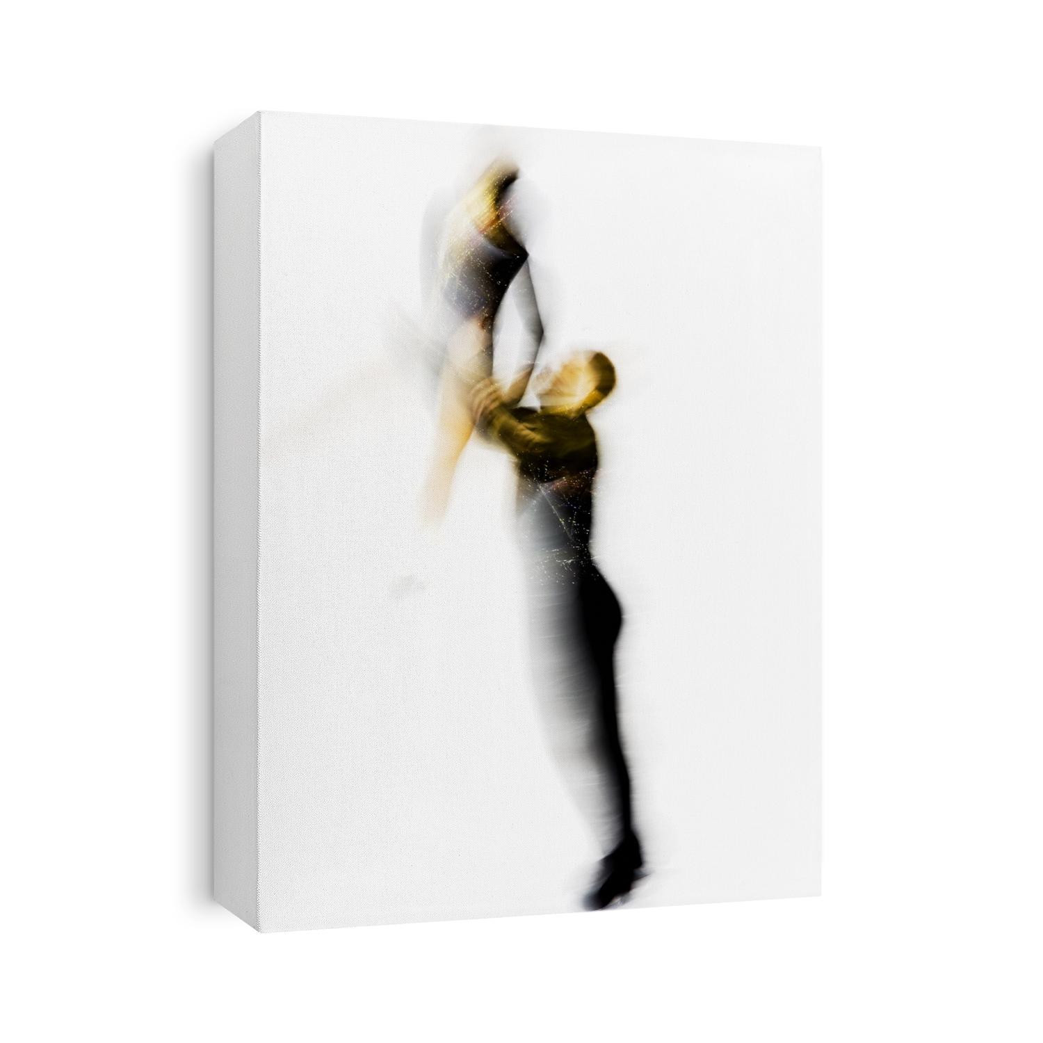 Blurred action of pairs figure skaters.