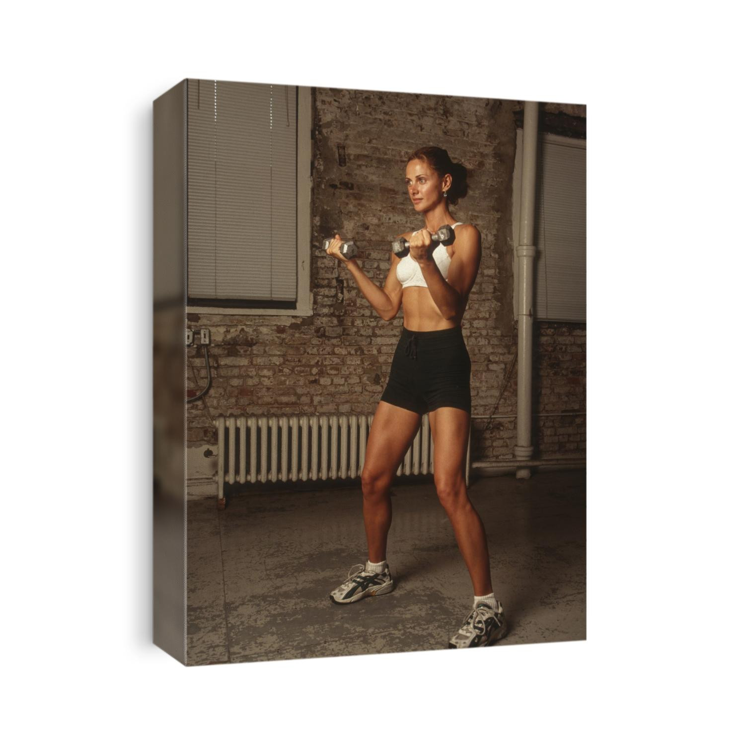 Women working out with hand weights.