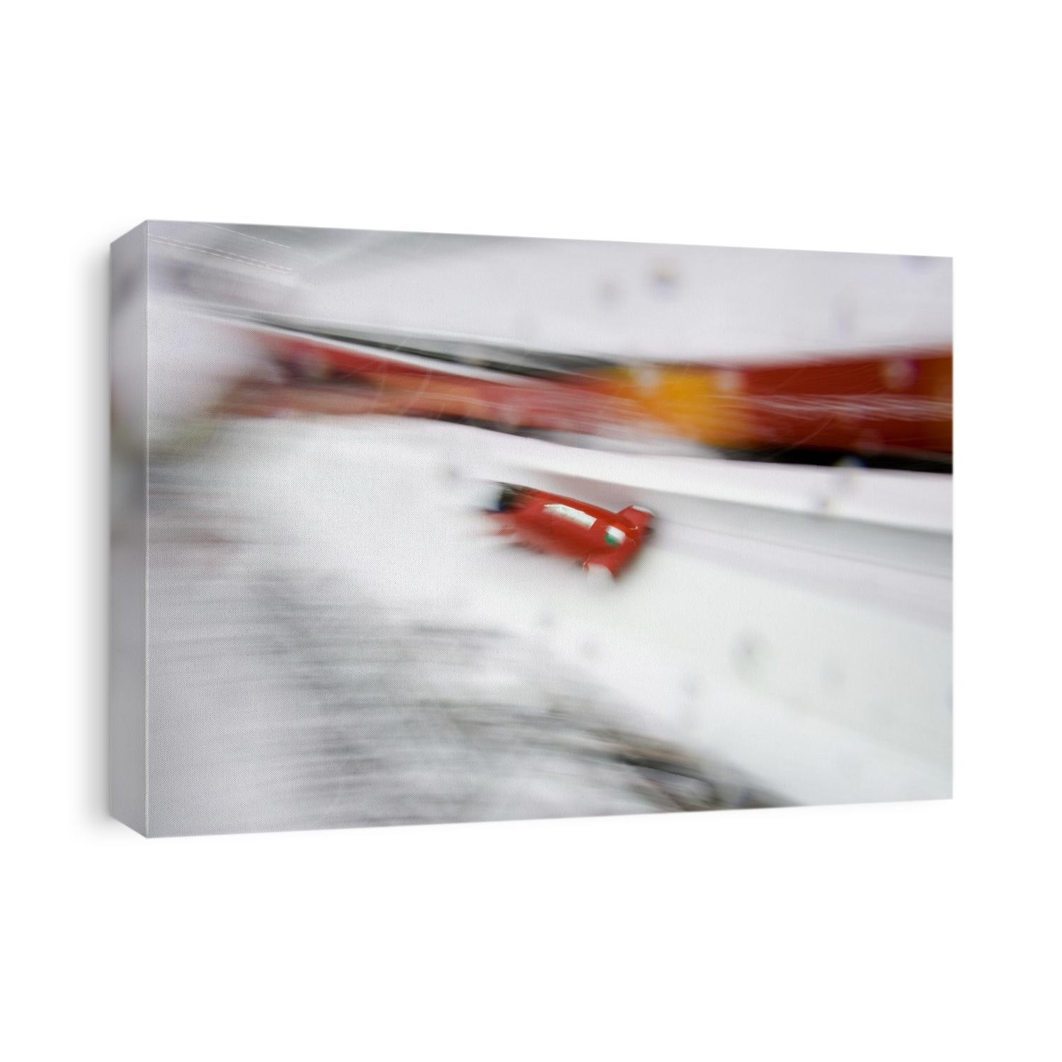 Two man bobsled in action