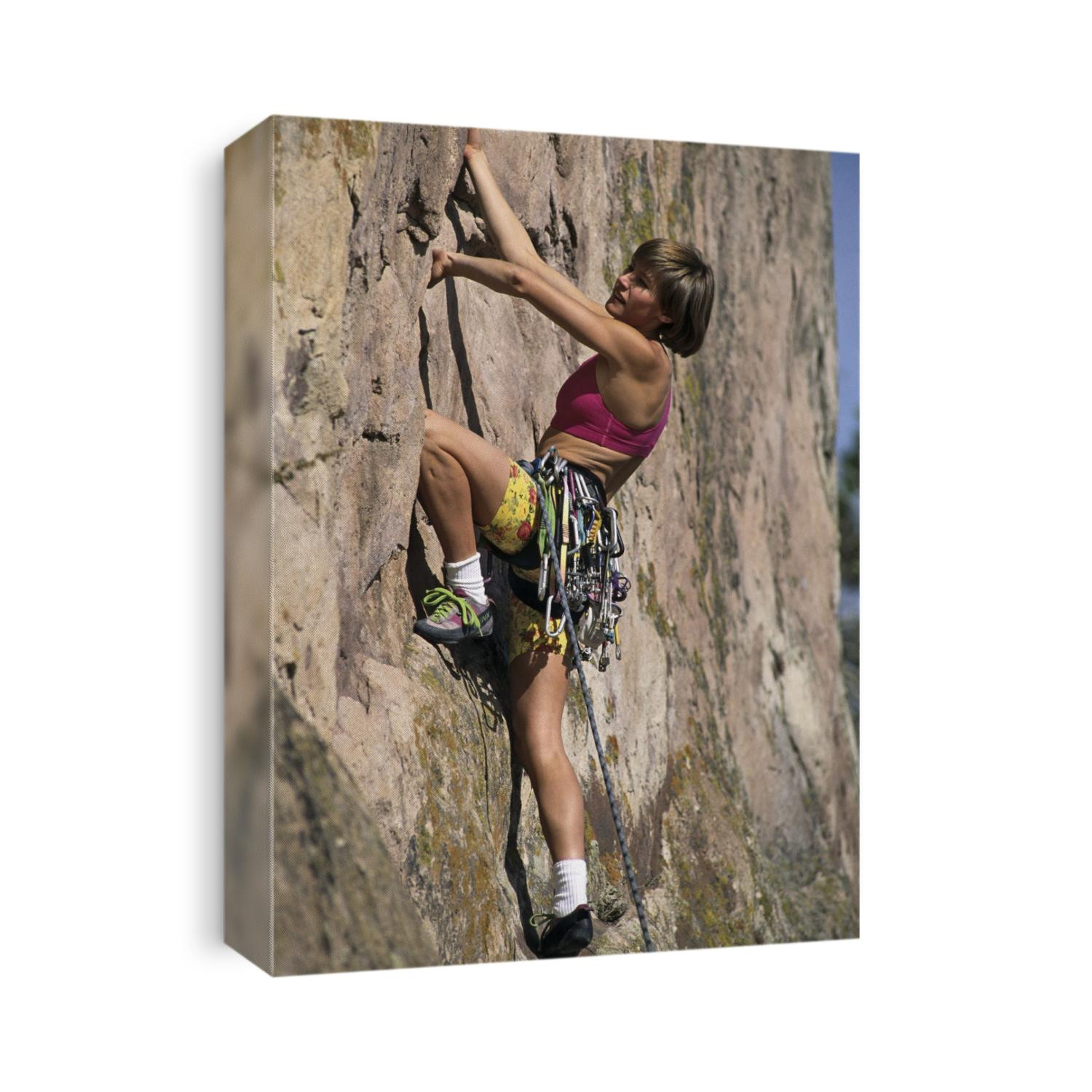 Female rock climber.