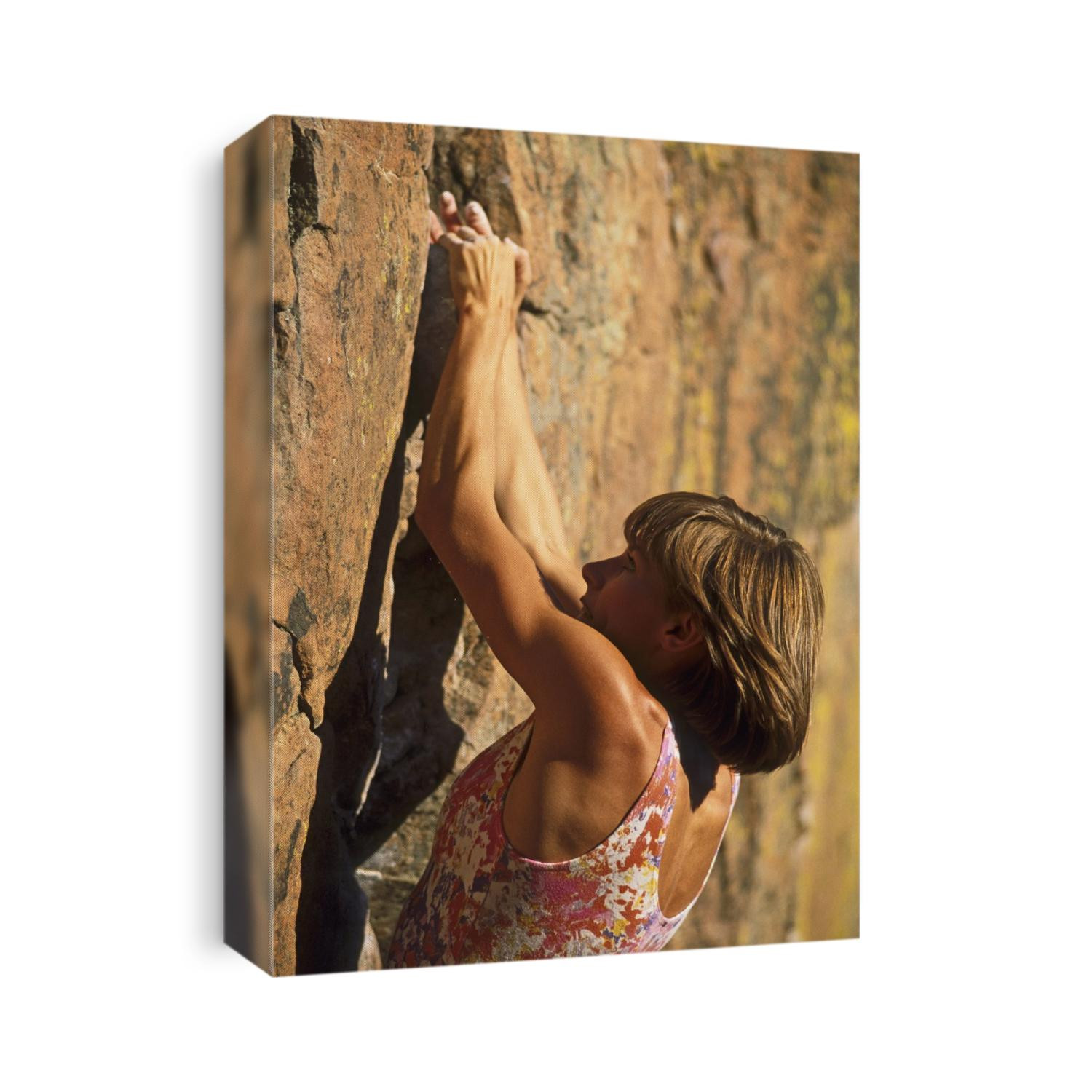 Female rock climber