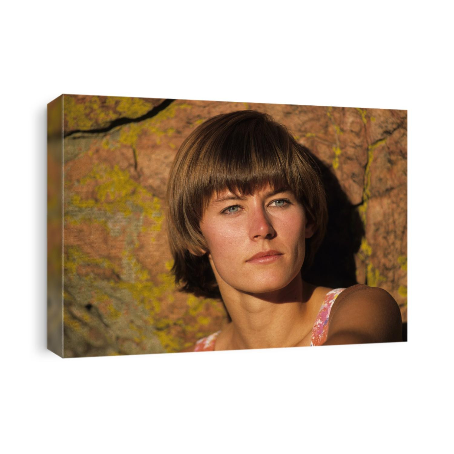 Portait of woman rock climber.