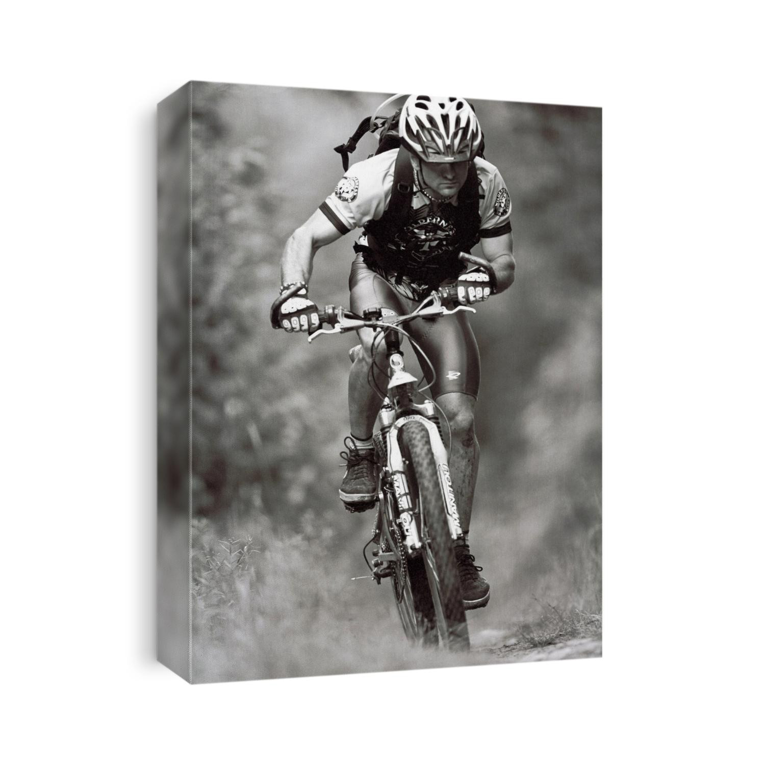 Male mountain biker on the trails