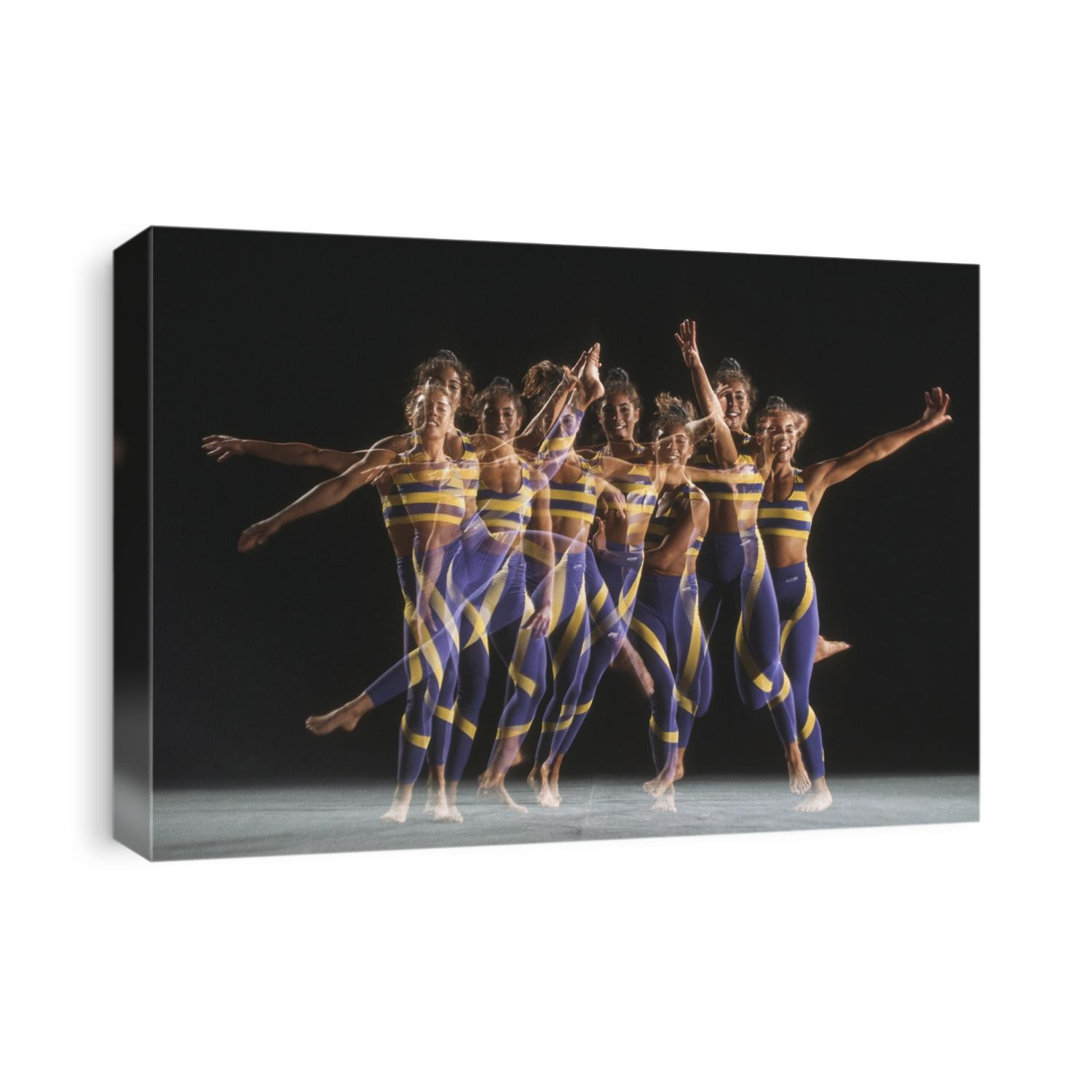 Sequence of woman leaping.