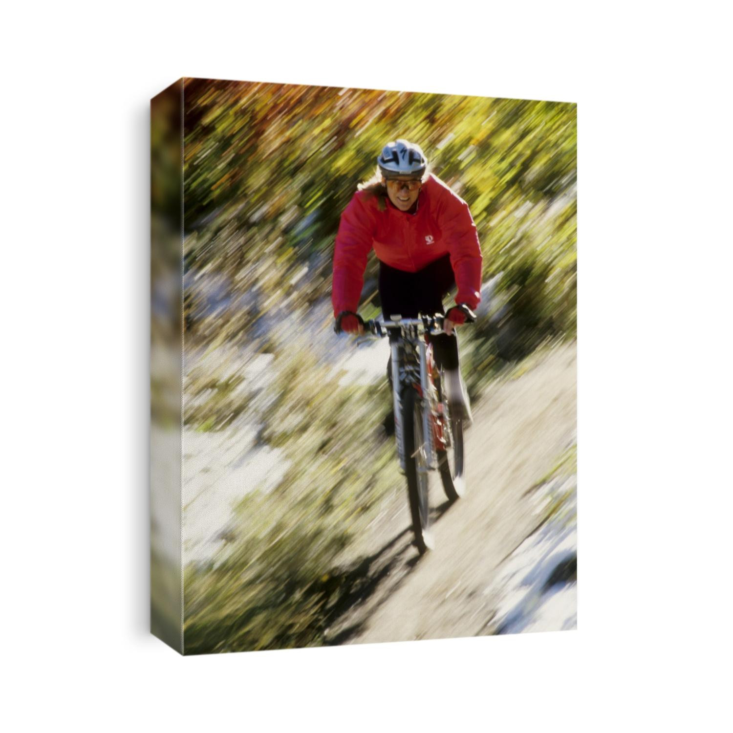 Recreational mountain biker riding on the trails.