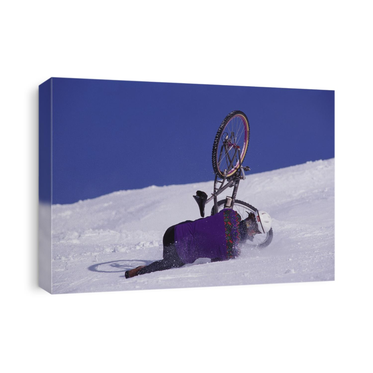 Mountain biking on snow.