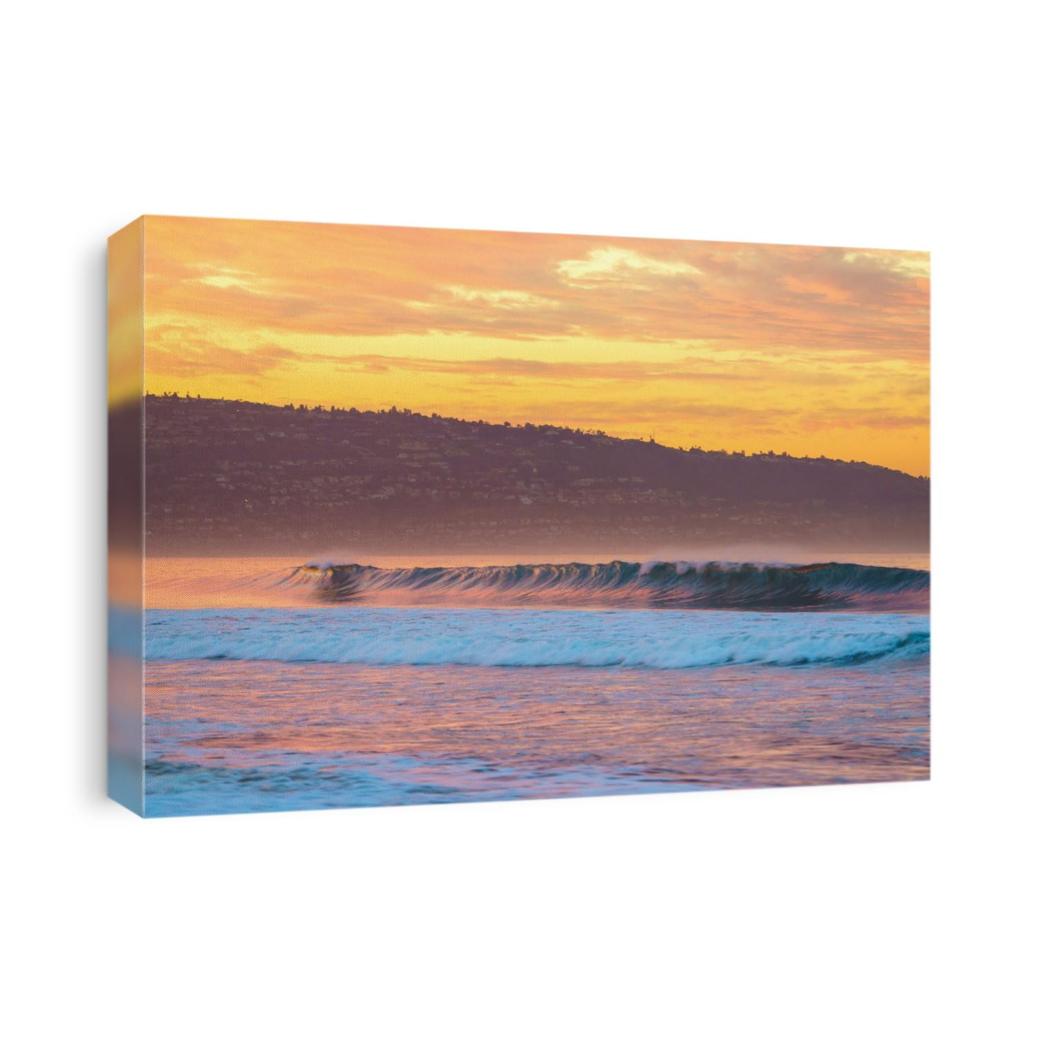 Part of a series of waves breaking off the shores of Manhattan Beach