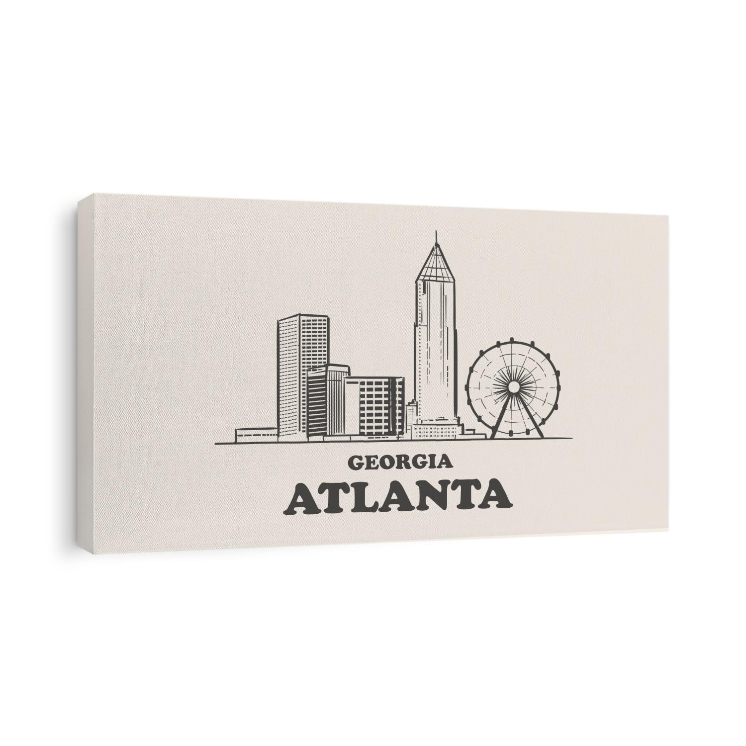 Atlanta skyline, georgia. Atlanta hand drawn sketch