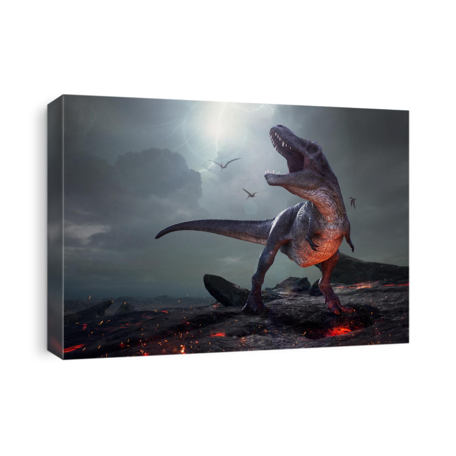 3D rendering of Tyrannosaurus Rex near extinction.