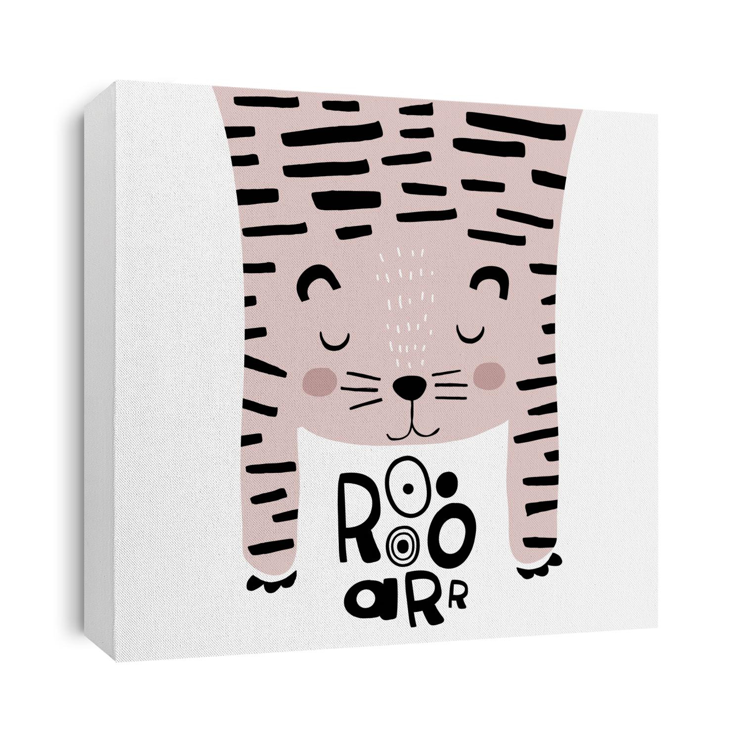Cute tiger childish print. Perfect for t-shirt, apparel, cards, poster, nursery decoration. Vector Illustration