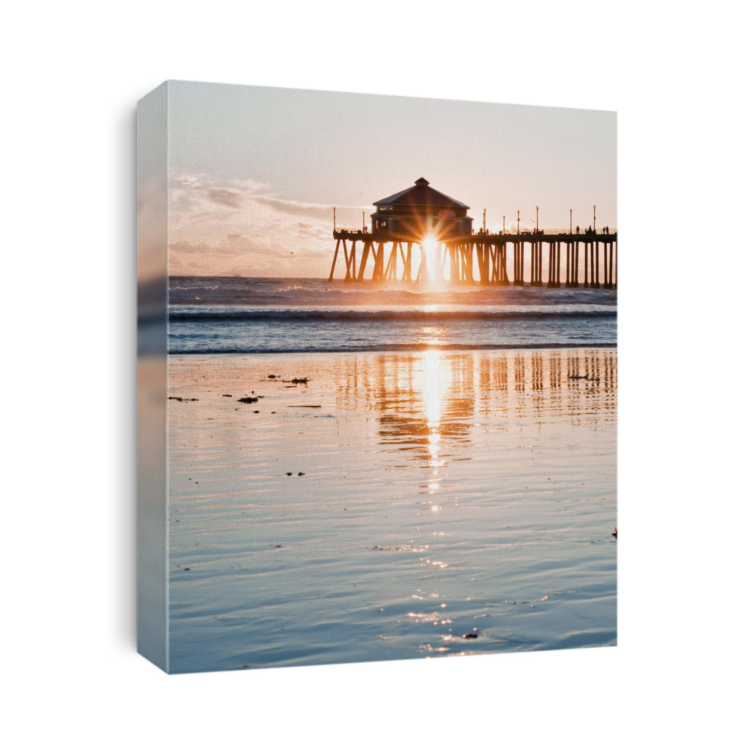 Huntington Beach Pier Sunburst Reflection