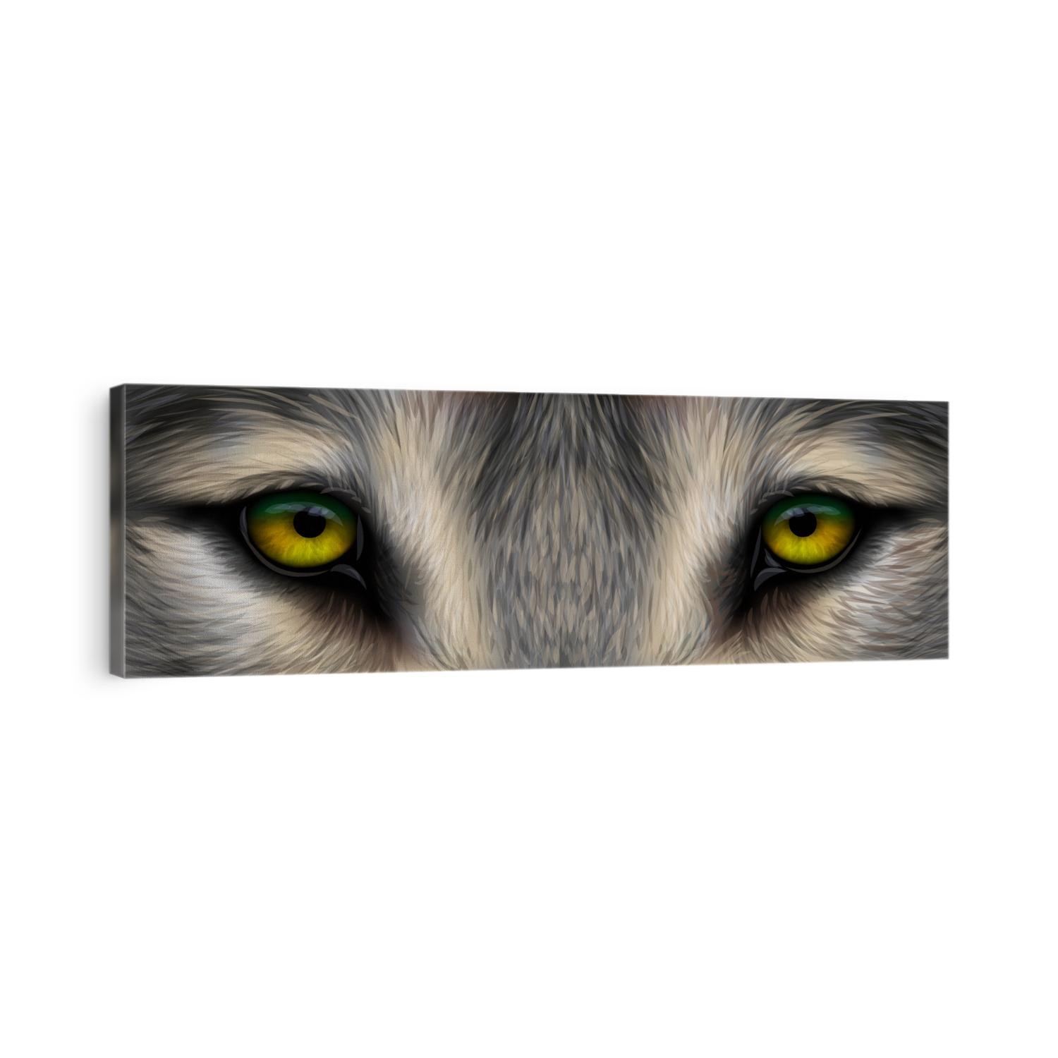 The eyes of a wolf. Realistic graphic vector drawing of the eyes of a wild wolf closeup.