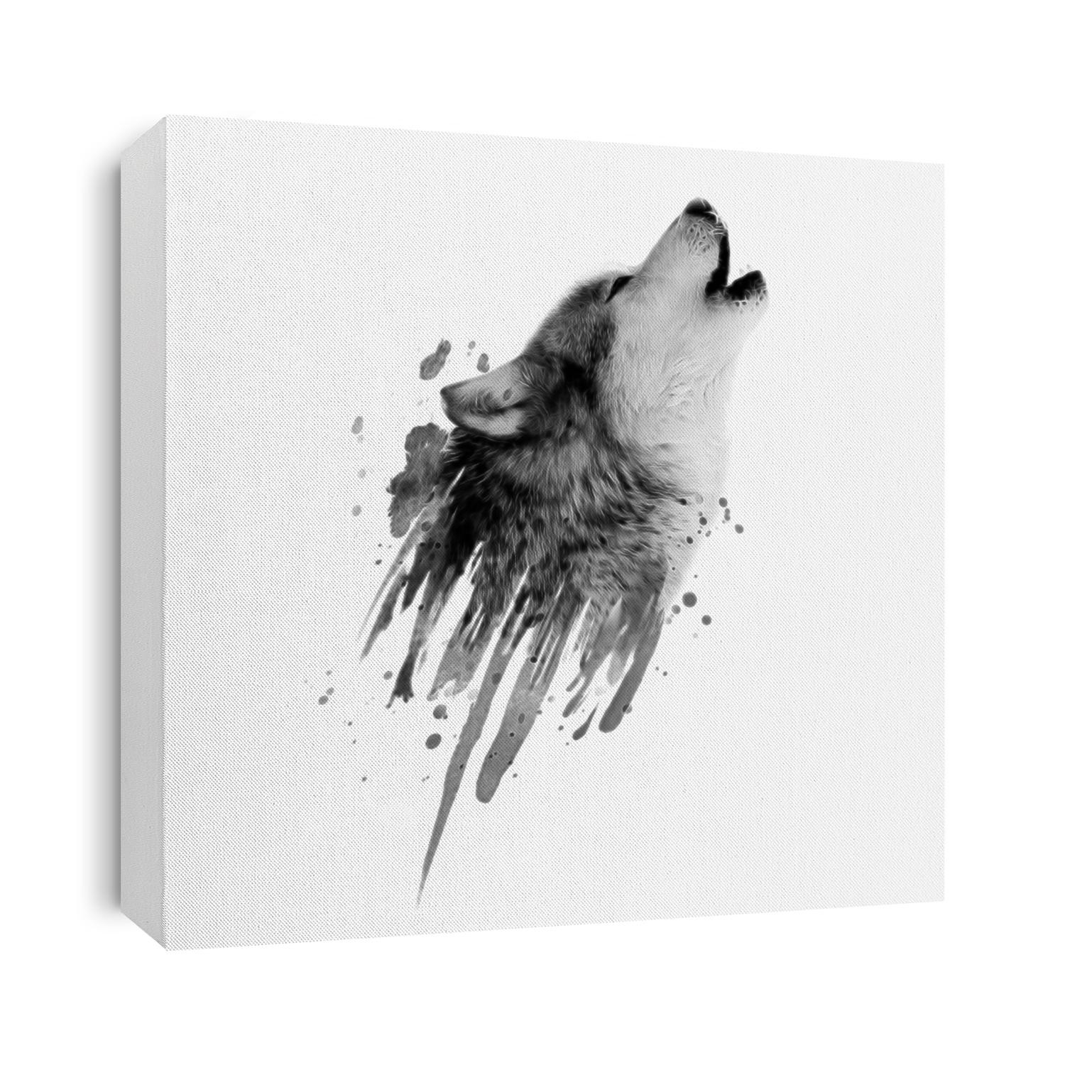 Wild wolf illustration.Animal print.