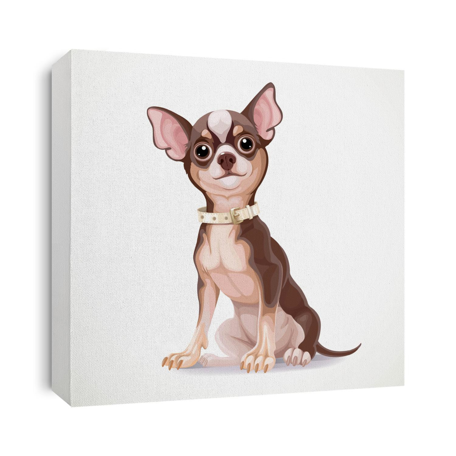 Cute little chihuahua dog wearing a collar vector illustration