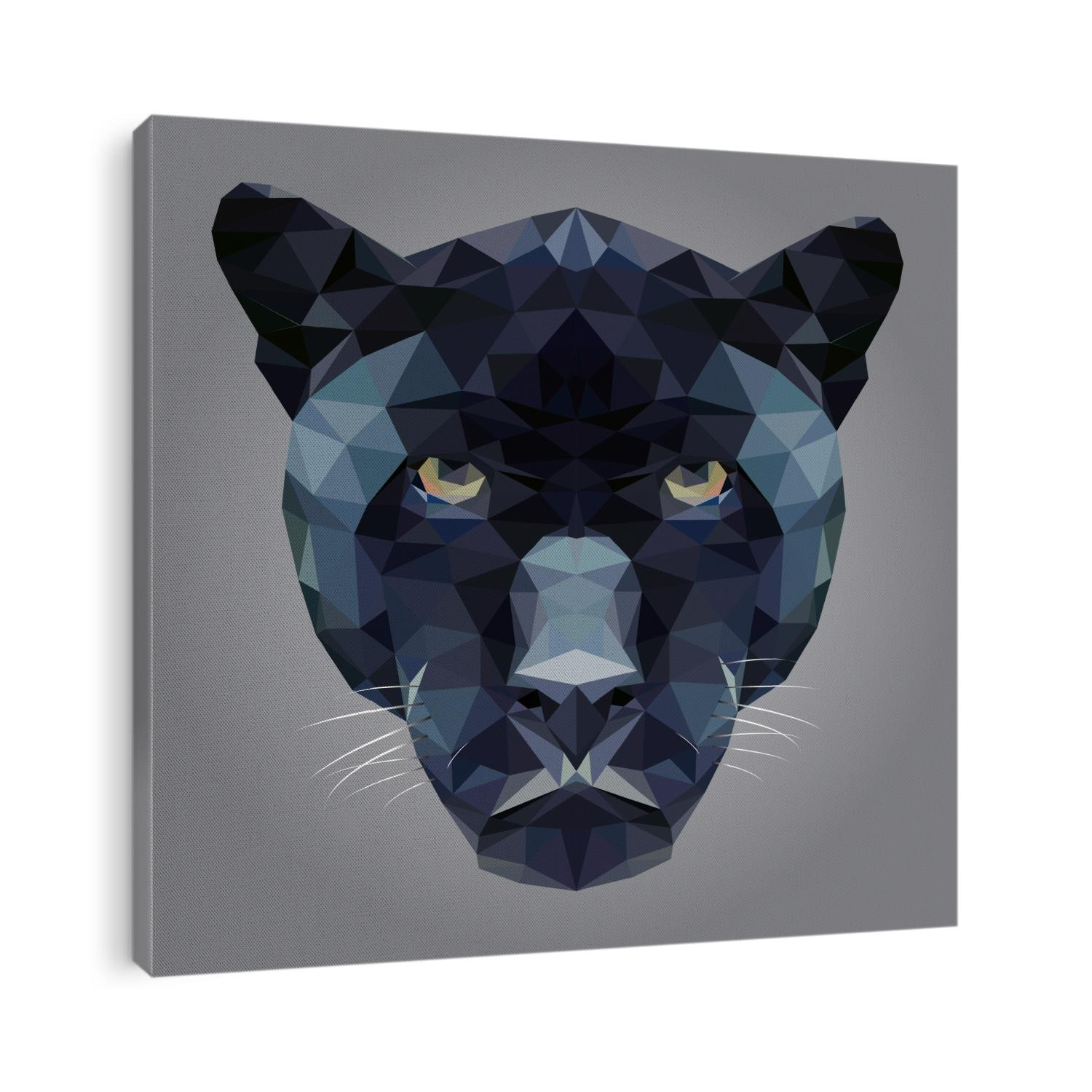 Vector Black panther head low poly.