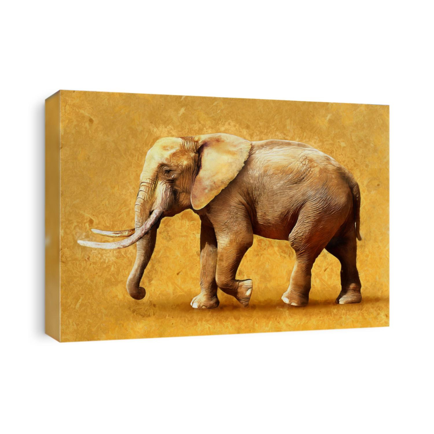 modern oil painting of elephant. artist collection of animal painting for decoration and interior, canvas art, abstract