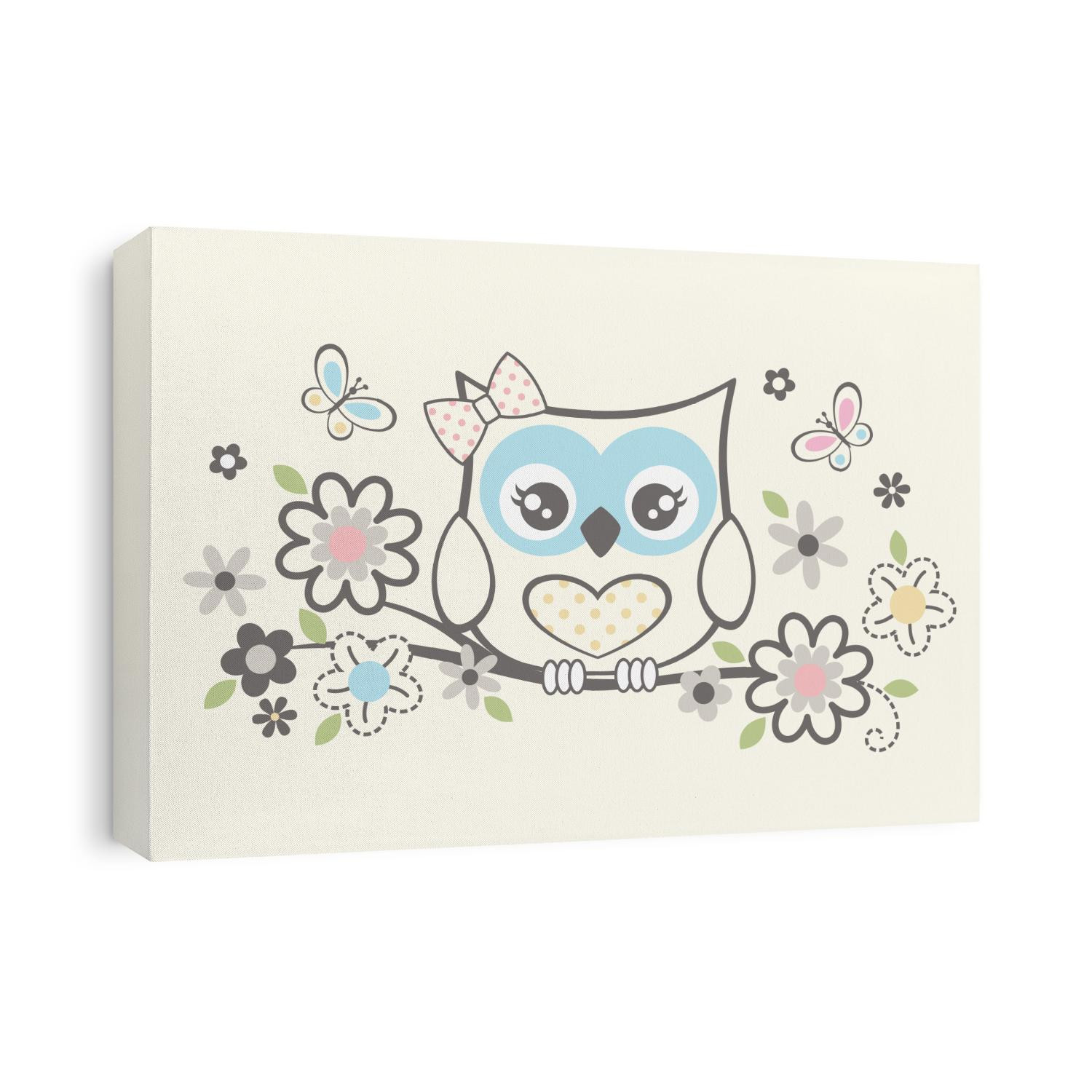 Lovely owls and wreaths vector illustration - Vector 