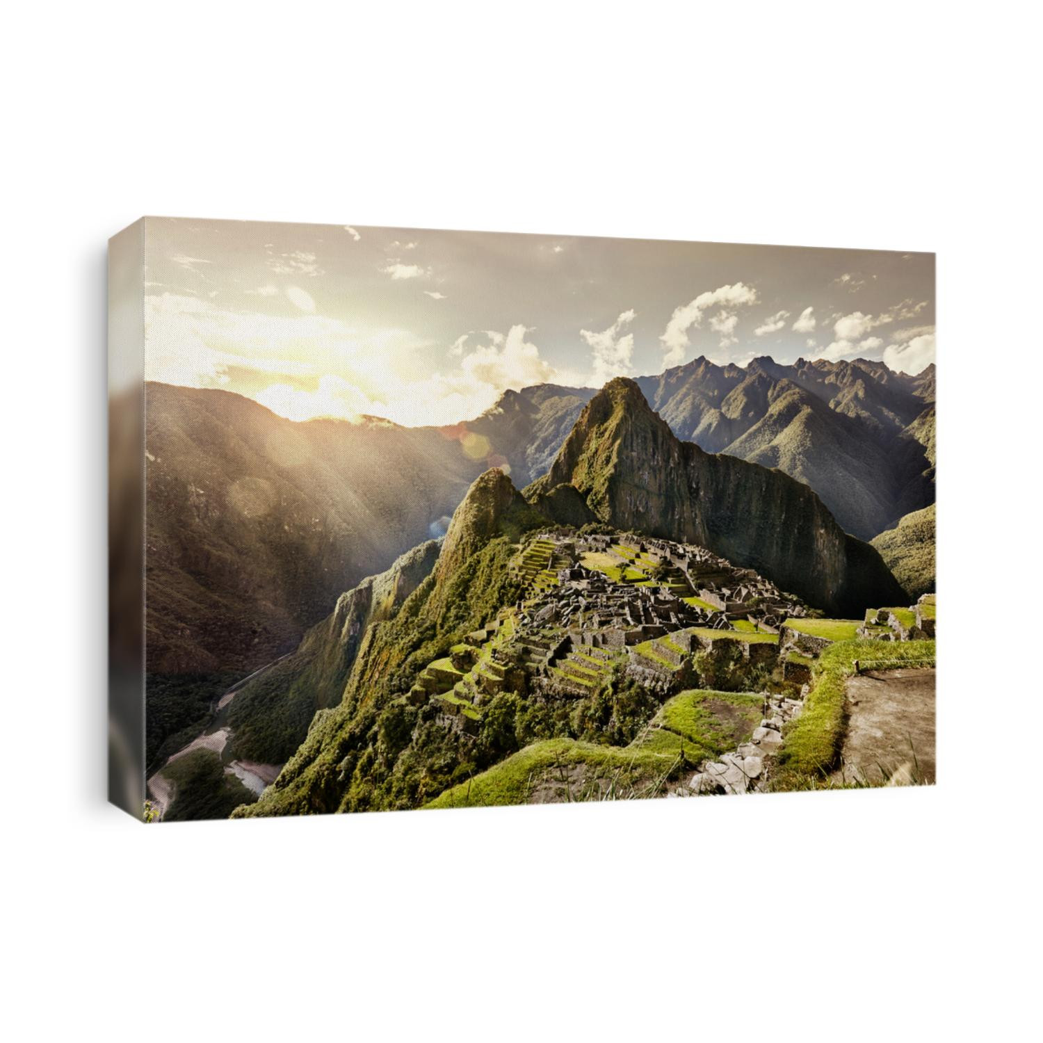 View of the ancient Inca City of Machu Picchu. The 15-th century Inca site.'Lost city of the Incas'. Ruins of the Machu Picchu sanctuary. UNESCO World Heritage site.