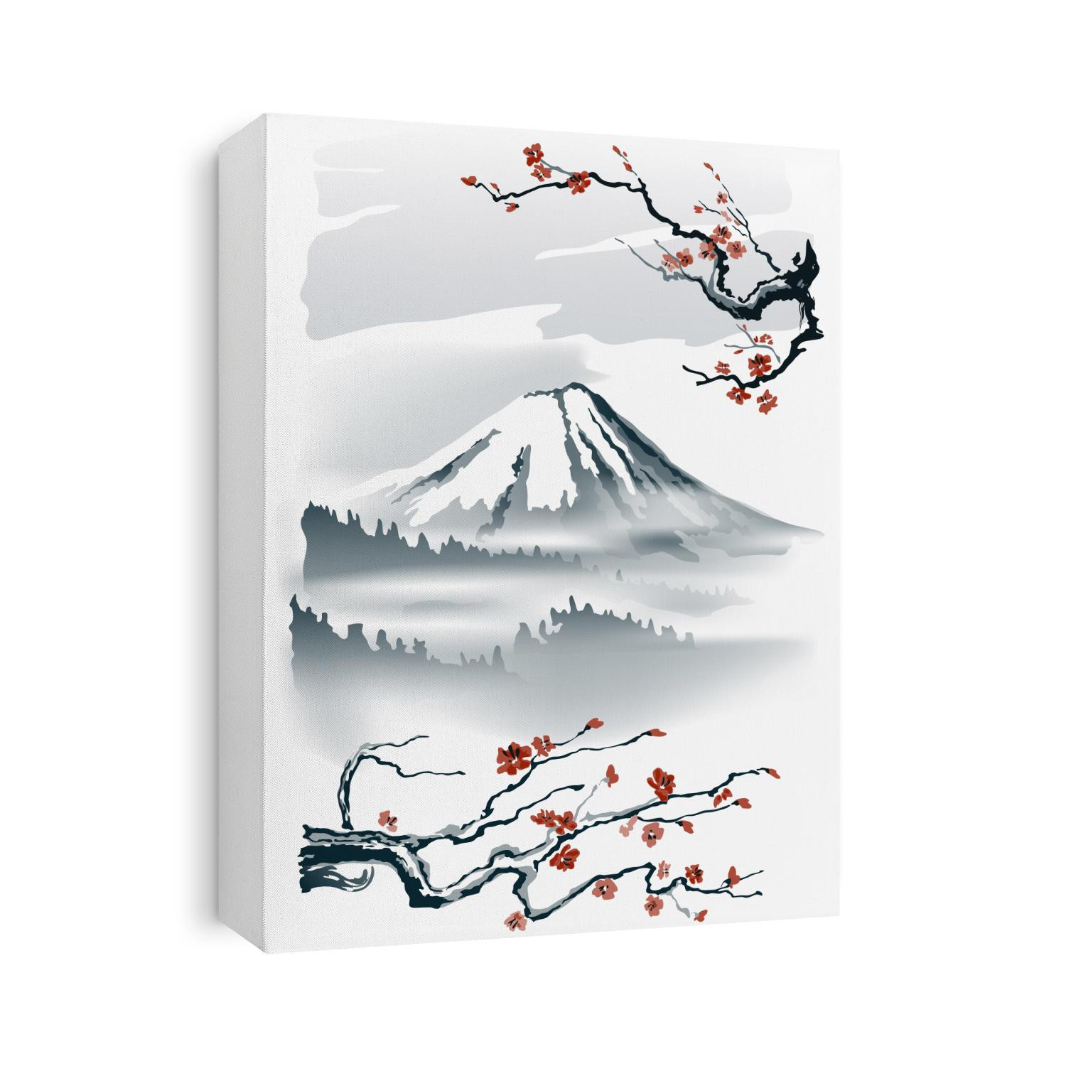 Fuji Mountain
Sakura branches. Vector imitation of Japanese painting Sumi-E. Illustration, EPS-10.