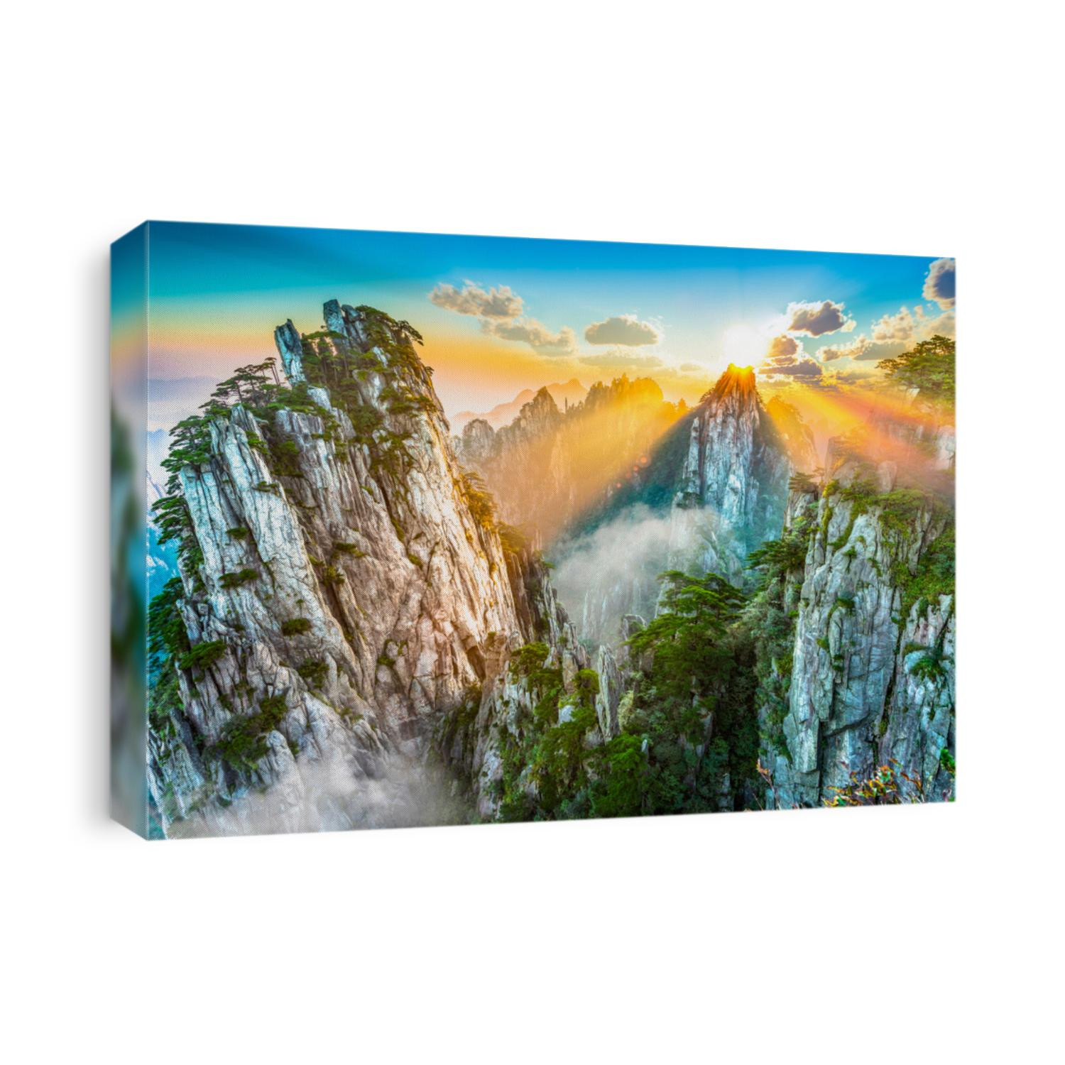 Landscape of Mount Huangshan (Yellow Mountains). UNESCO World Heritage Site. Located in Huangshan, Anhui, China.