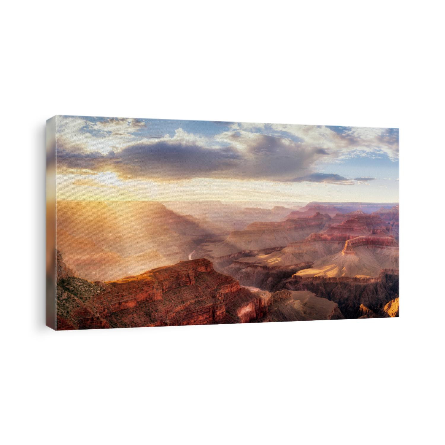Grand Canyon Sunset from Hopi Point during summer monsoon