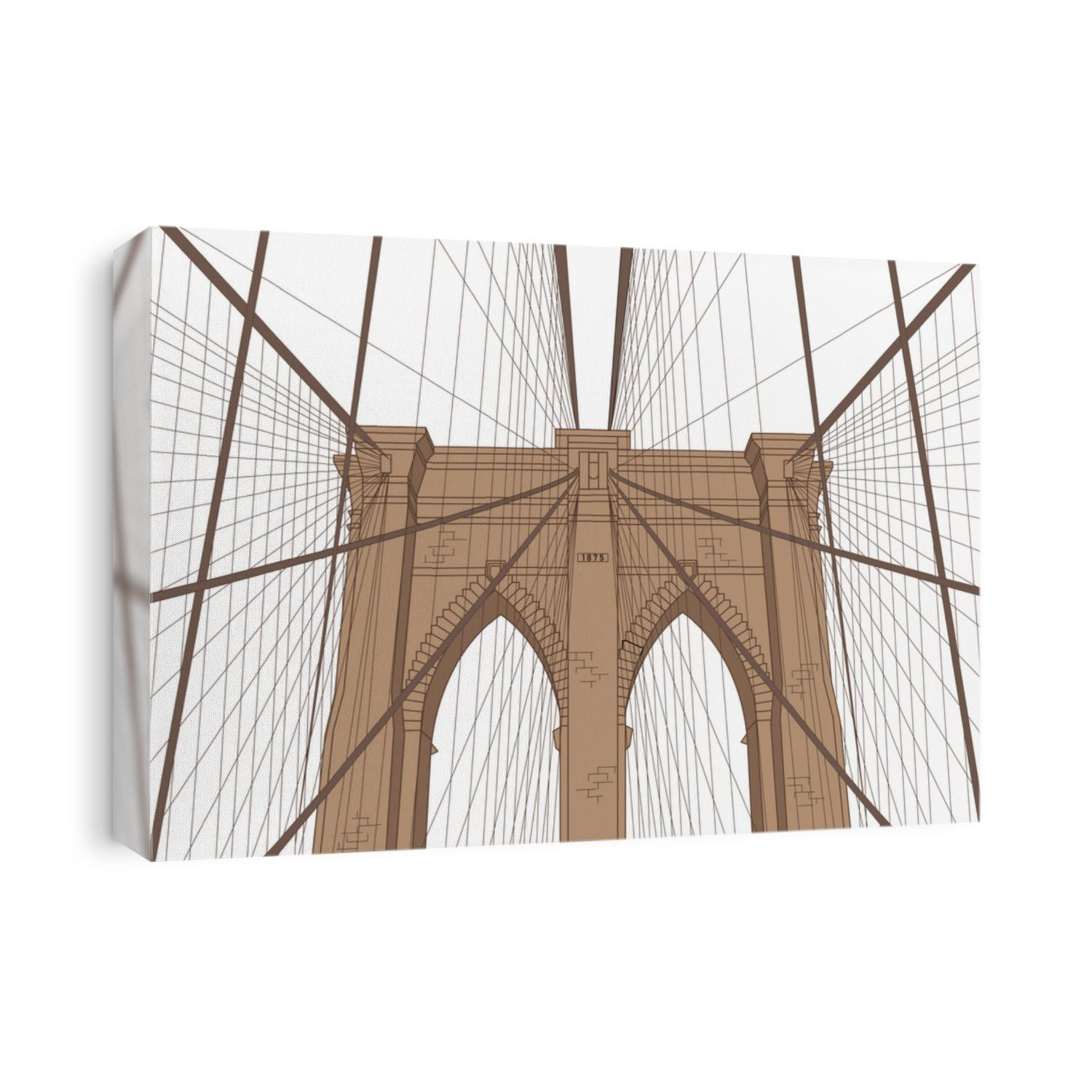 Digital Illustration of Brooklyn bridge. 
Brooklyn Bridge, tourist attraction- Poster.