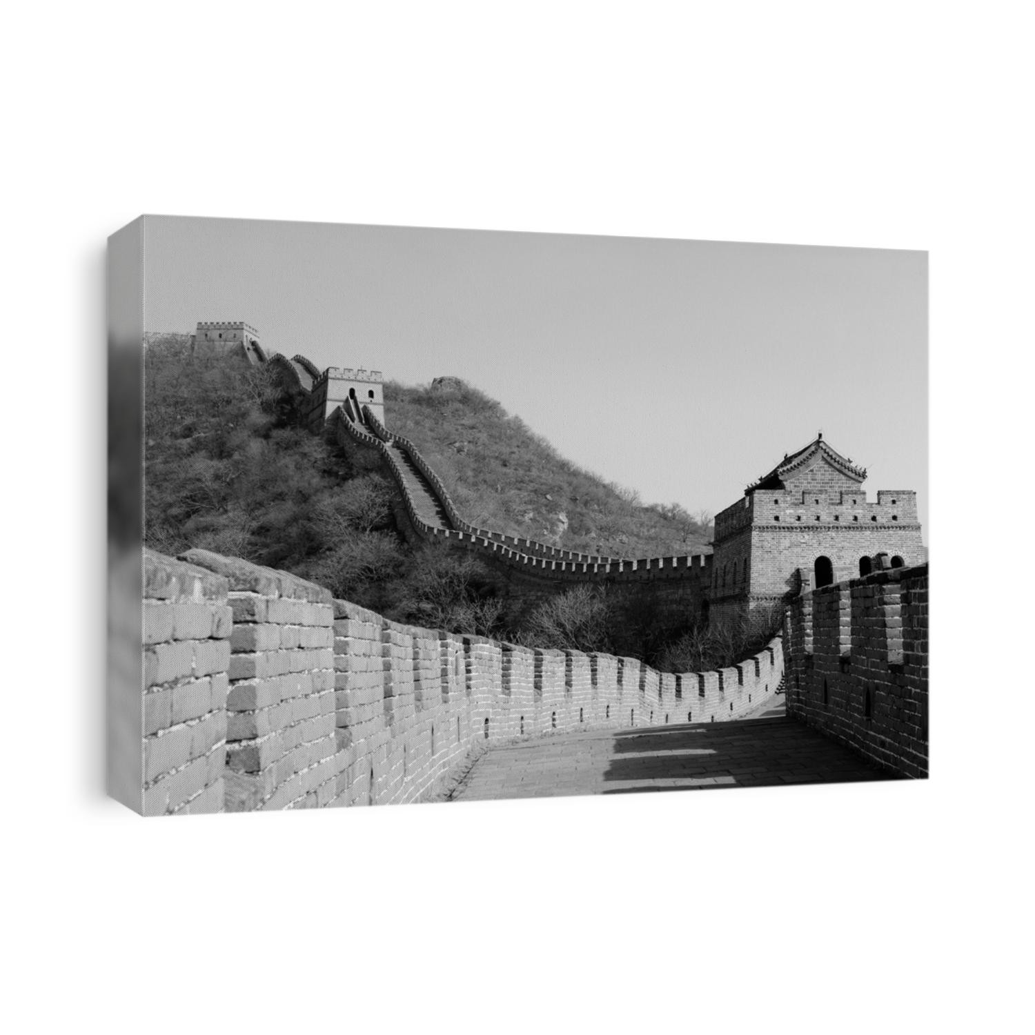 Great Wall in black and white in Beijing, China