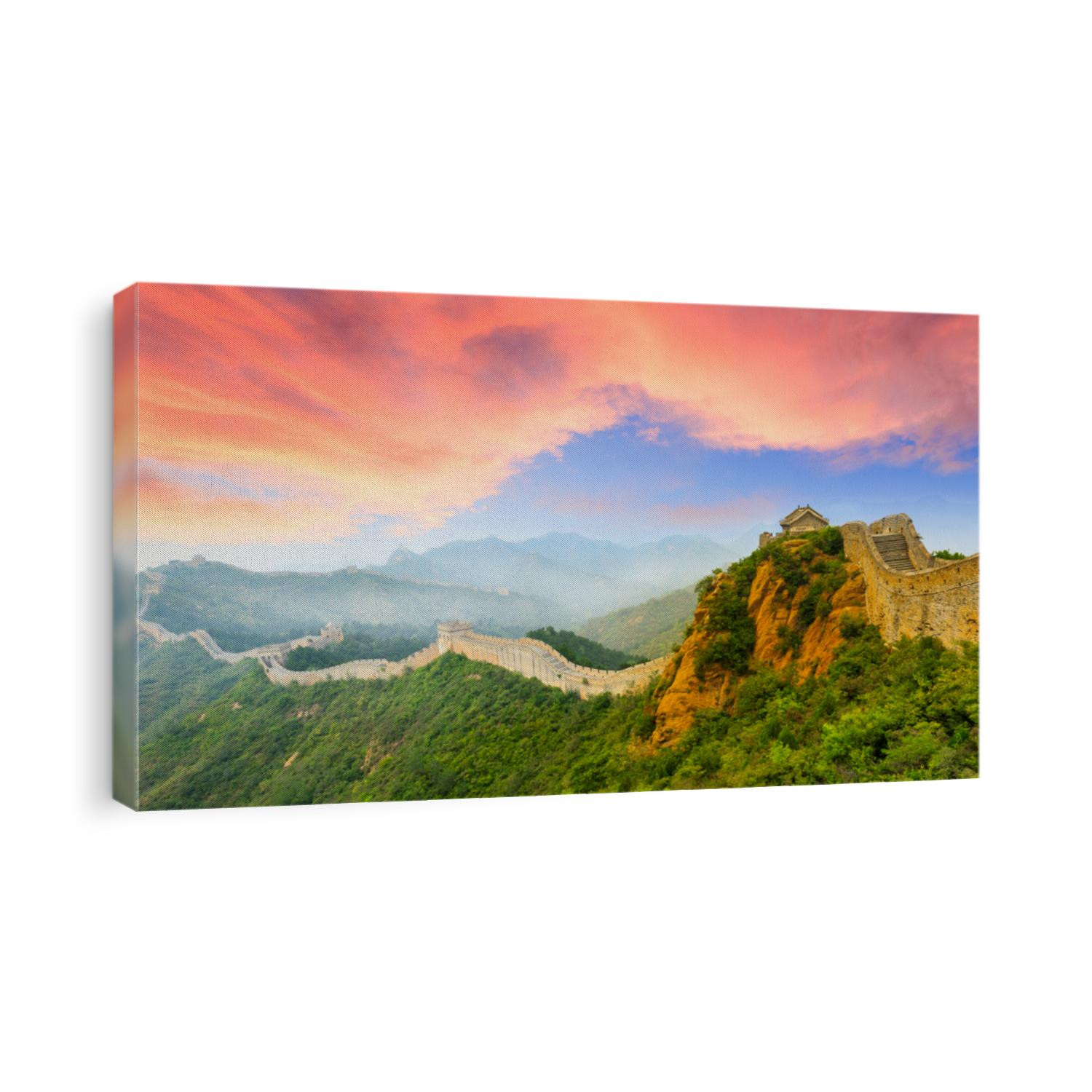 Great Wall of China at the jinshanling section,sunset landscape