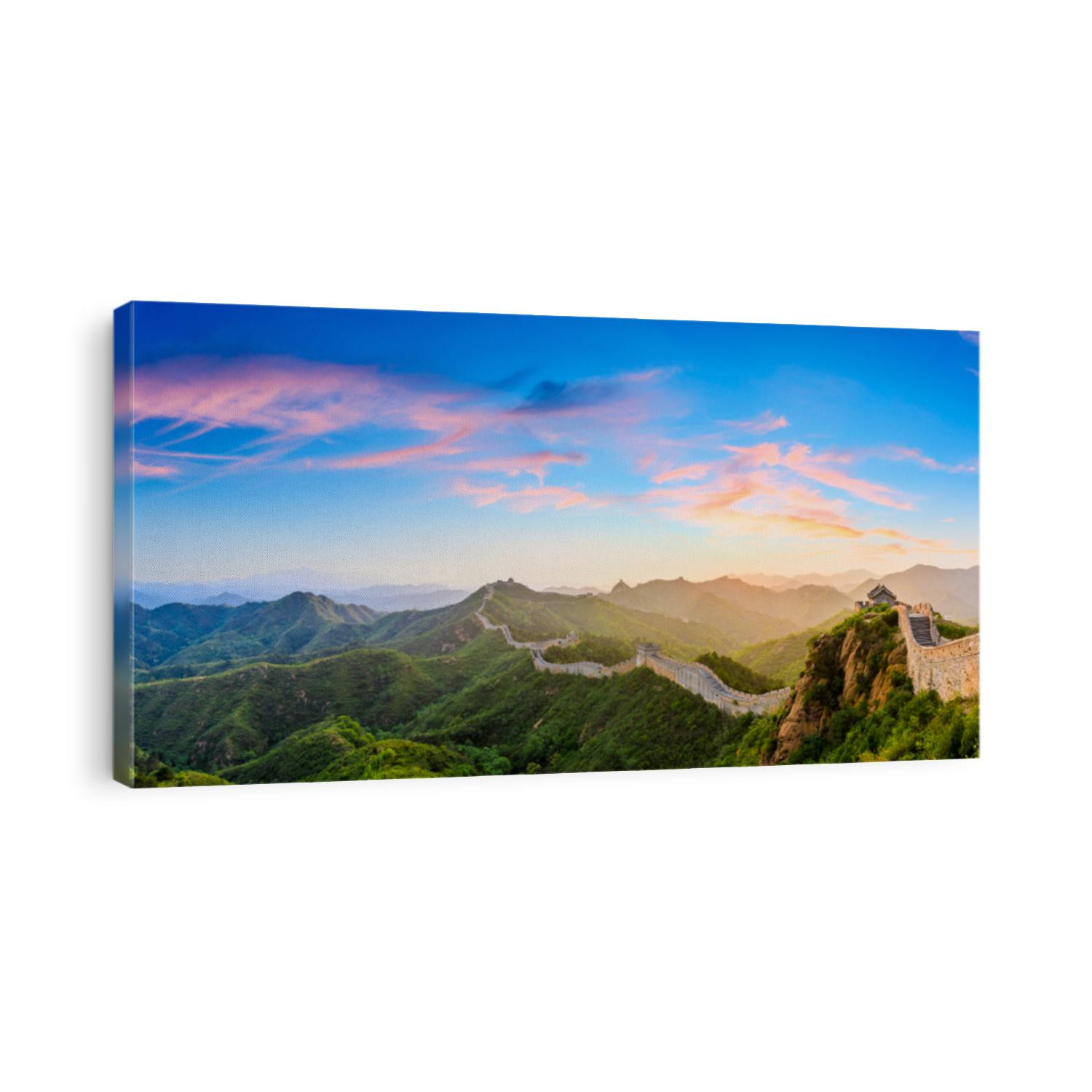 The Great Wall of China at sunrise,panoramic view