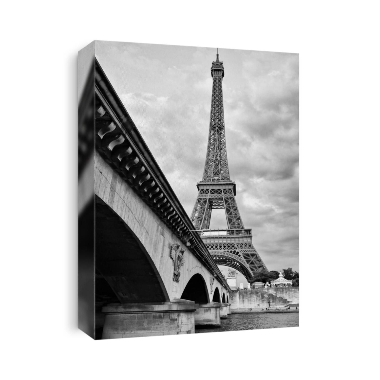 Eiffel tower view from Seine river under the bridge