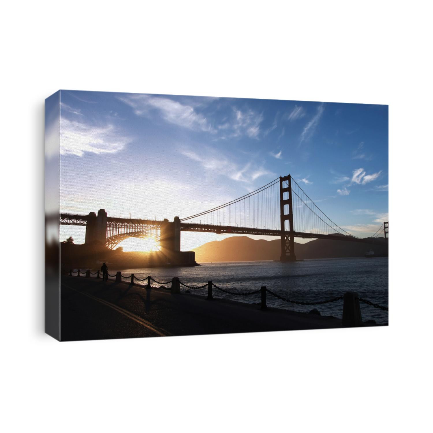 Golden Gate Bridge in San Francisco during a sunset