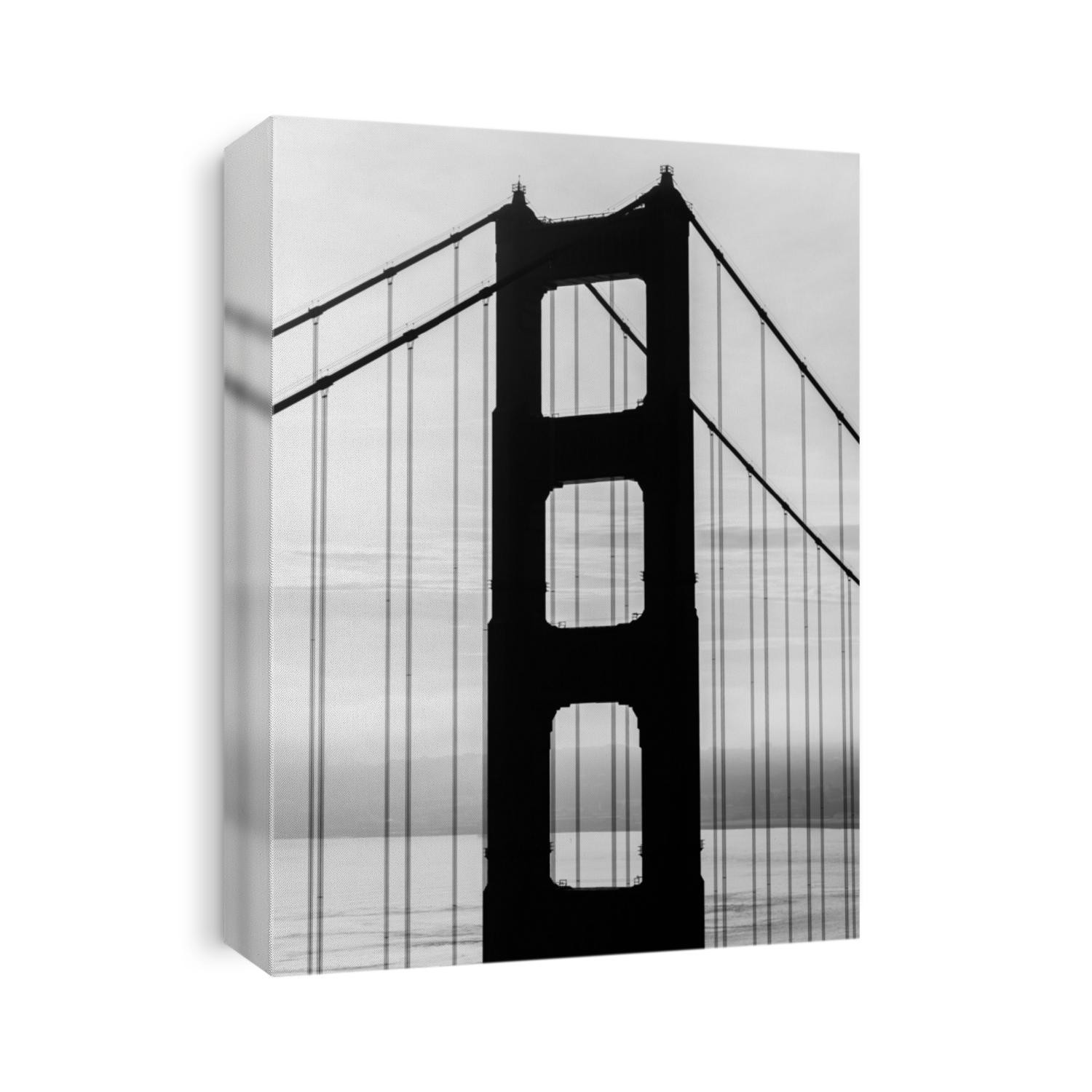 Silhouette of tower Golden Gate Bridge from Marin Headland