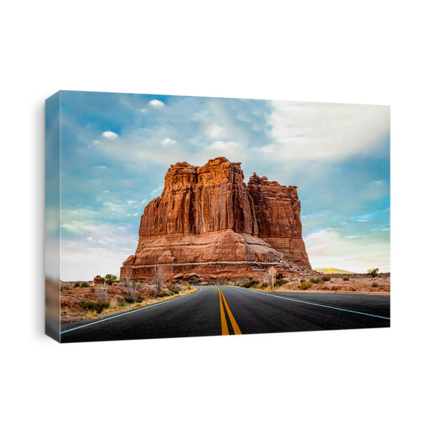 Red rock canyon desert highway road landscape. Highway road in red rock canyon desert. Desert highway road in red rock canyon. Red rock canyon road view