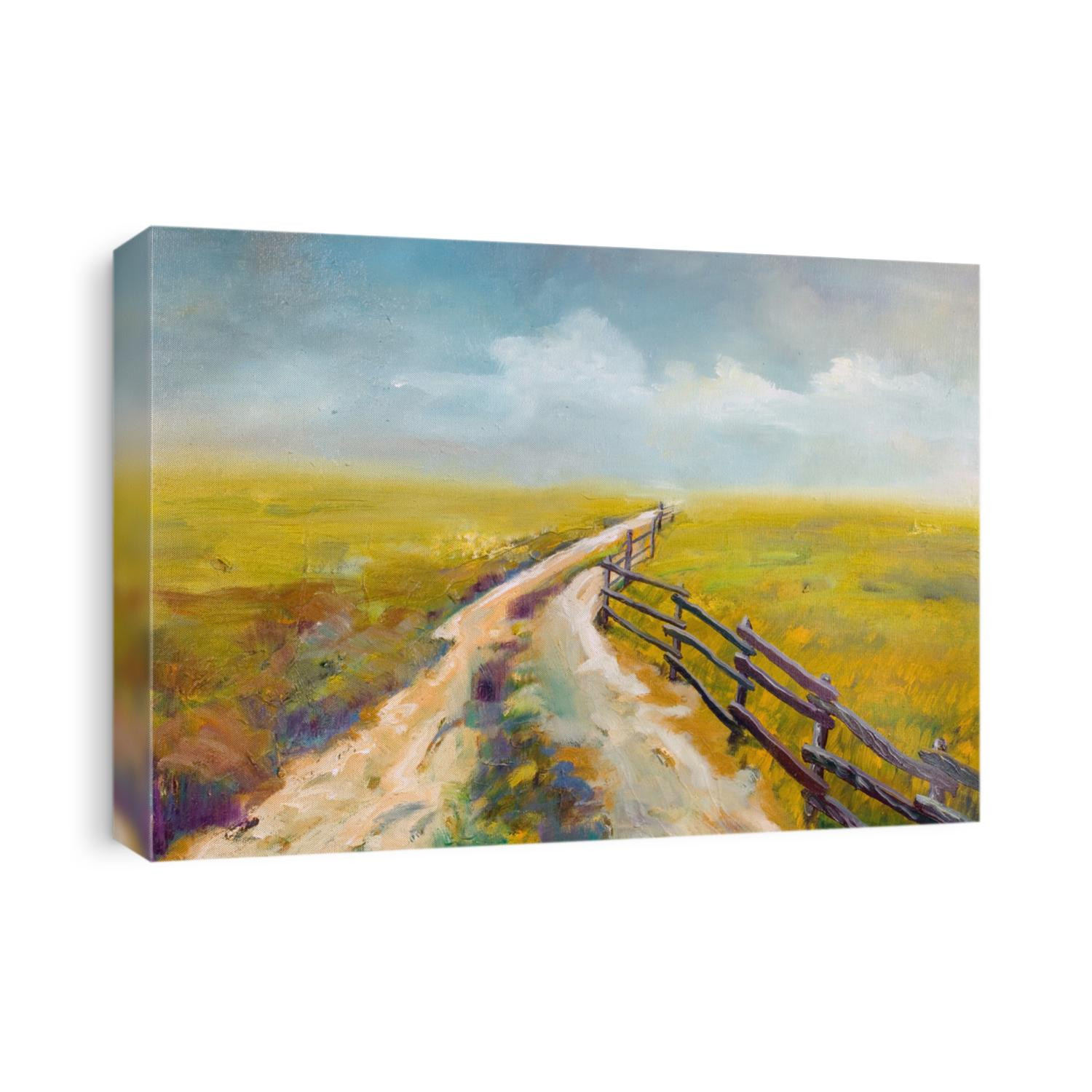 Village road, this is oil painting and I am author of this image