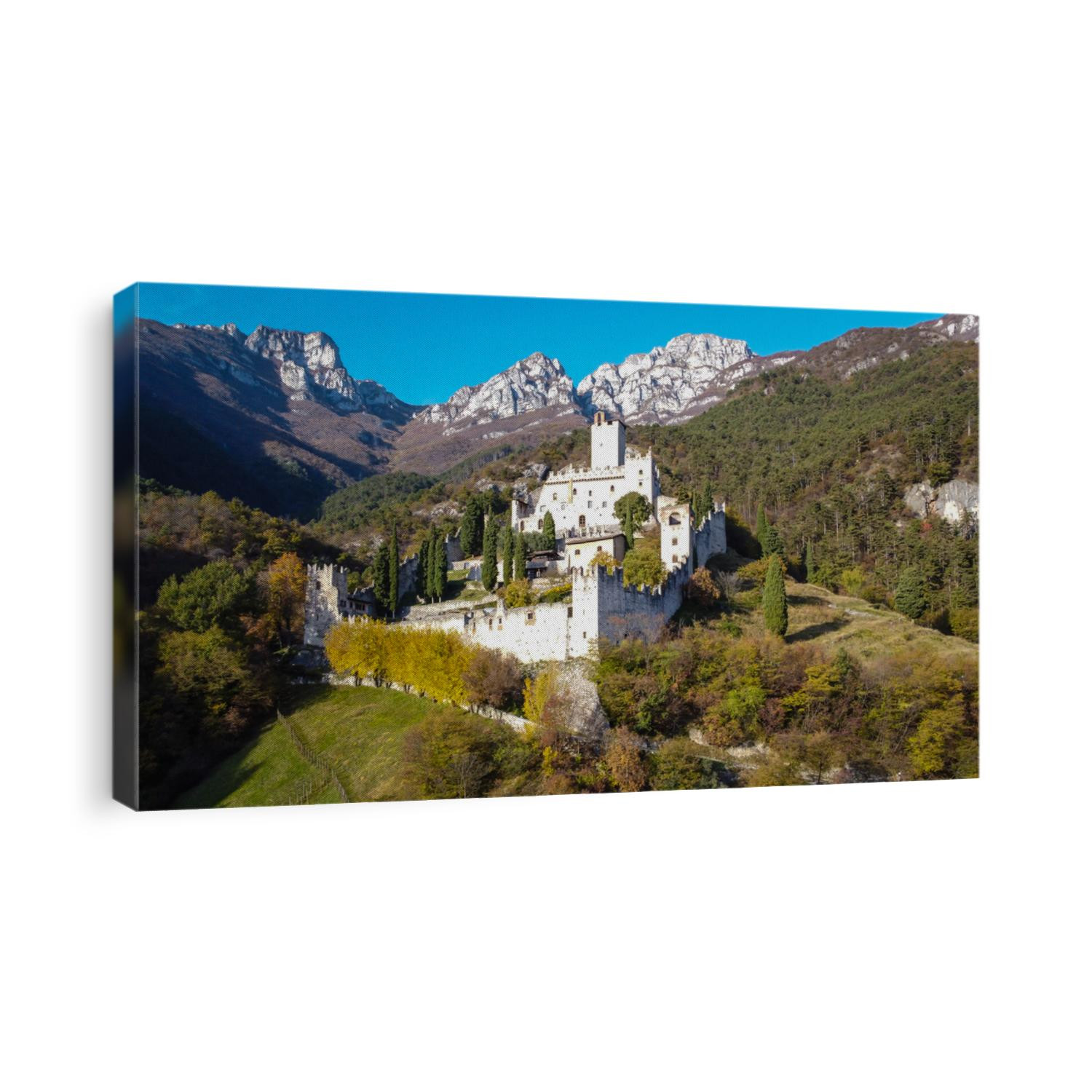 Castle of Avio in Trento province, Vallagarina, Trentino Alto Adige, northern italy,europe. Sabbionara medieval castle.