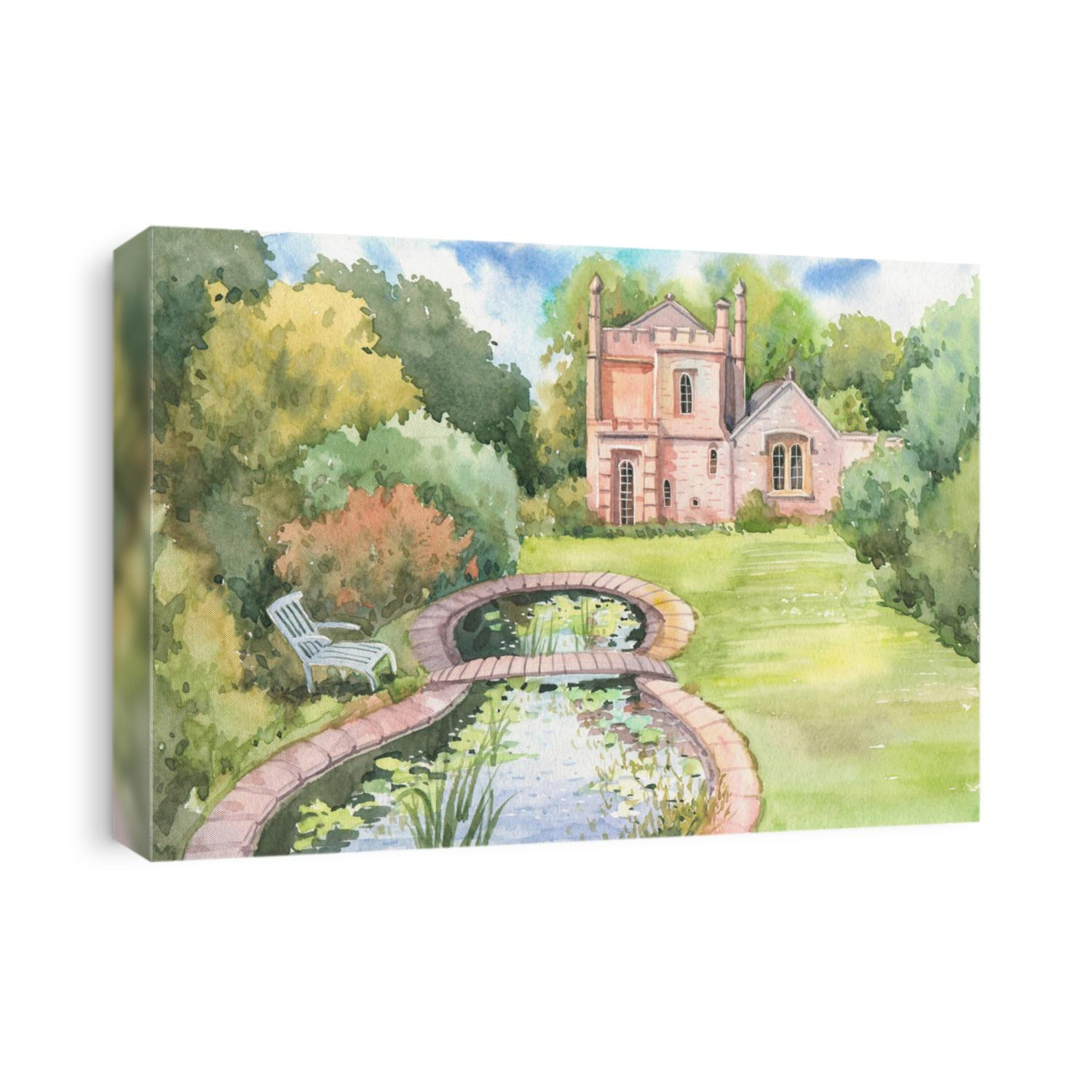 Small Garden Castle Molly's Lodge, built in 1830 in Warwickshire in England, is the smallest castle in Great Britain. Molly's Lodge is painted with watercolors.
