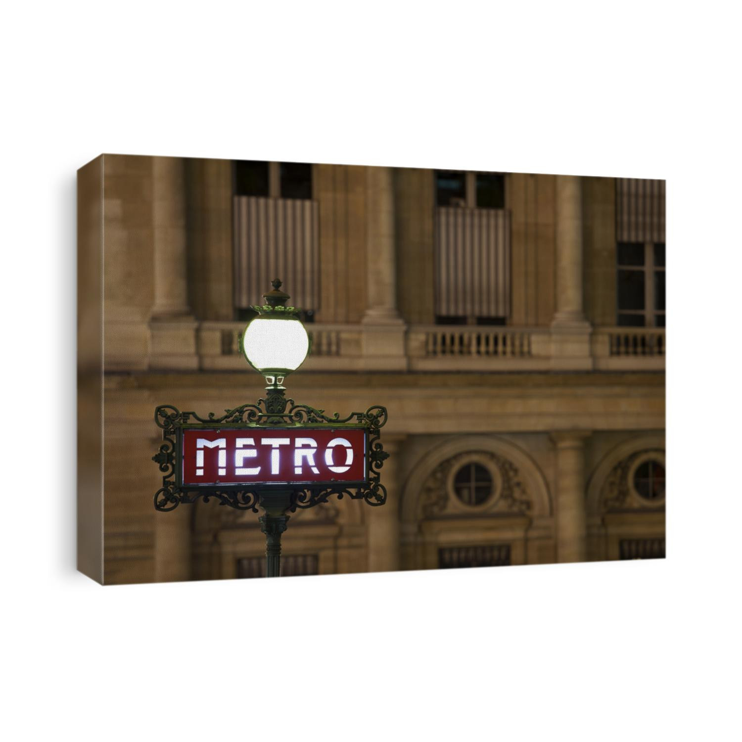 Metro sign from Paris in the night