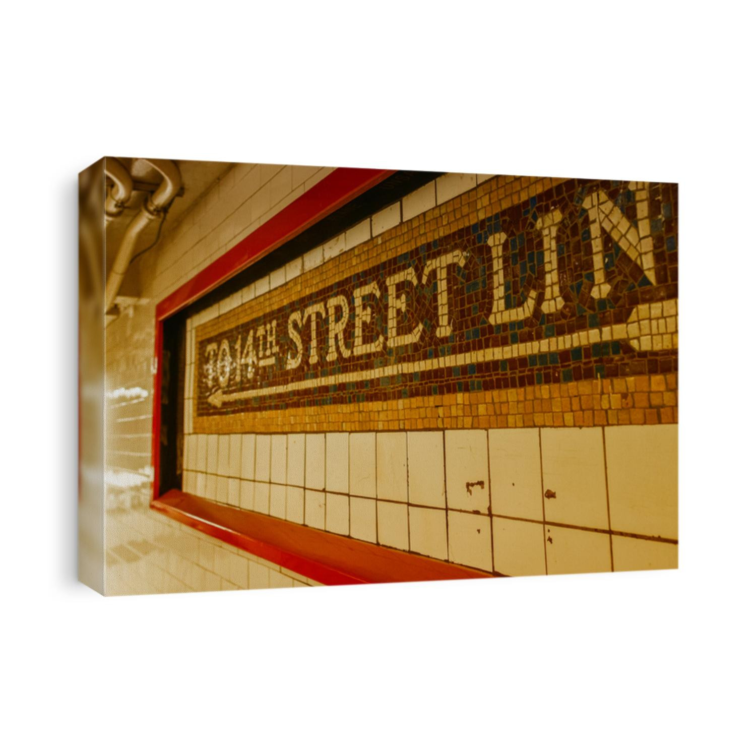 Subway station signs and directions, New York.