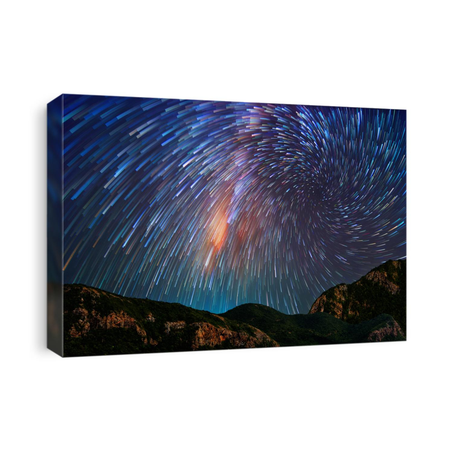 Milky way on hill, long speed exposture.