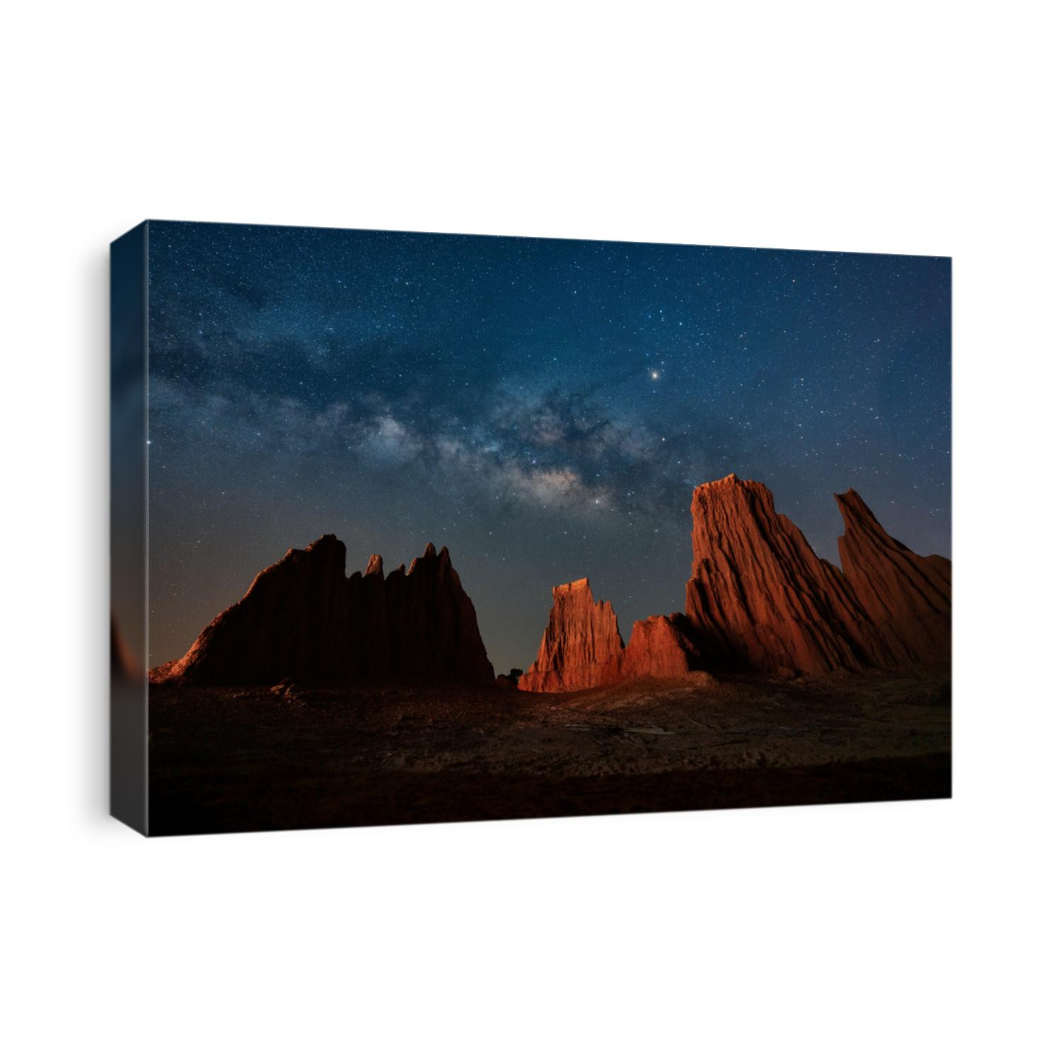 Milky Way Galaxy, Long exposure Photograph with grain. Star Study and Milky Way Astronomy at Lalu. The milky way and cross above canyon, LaLu in province of Sa kaeo, Thailand