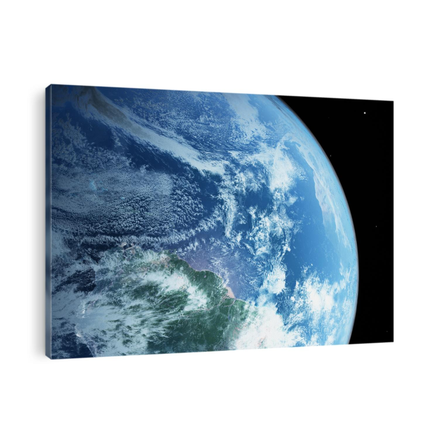  blue  planet earth  in space.