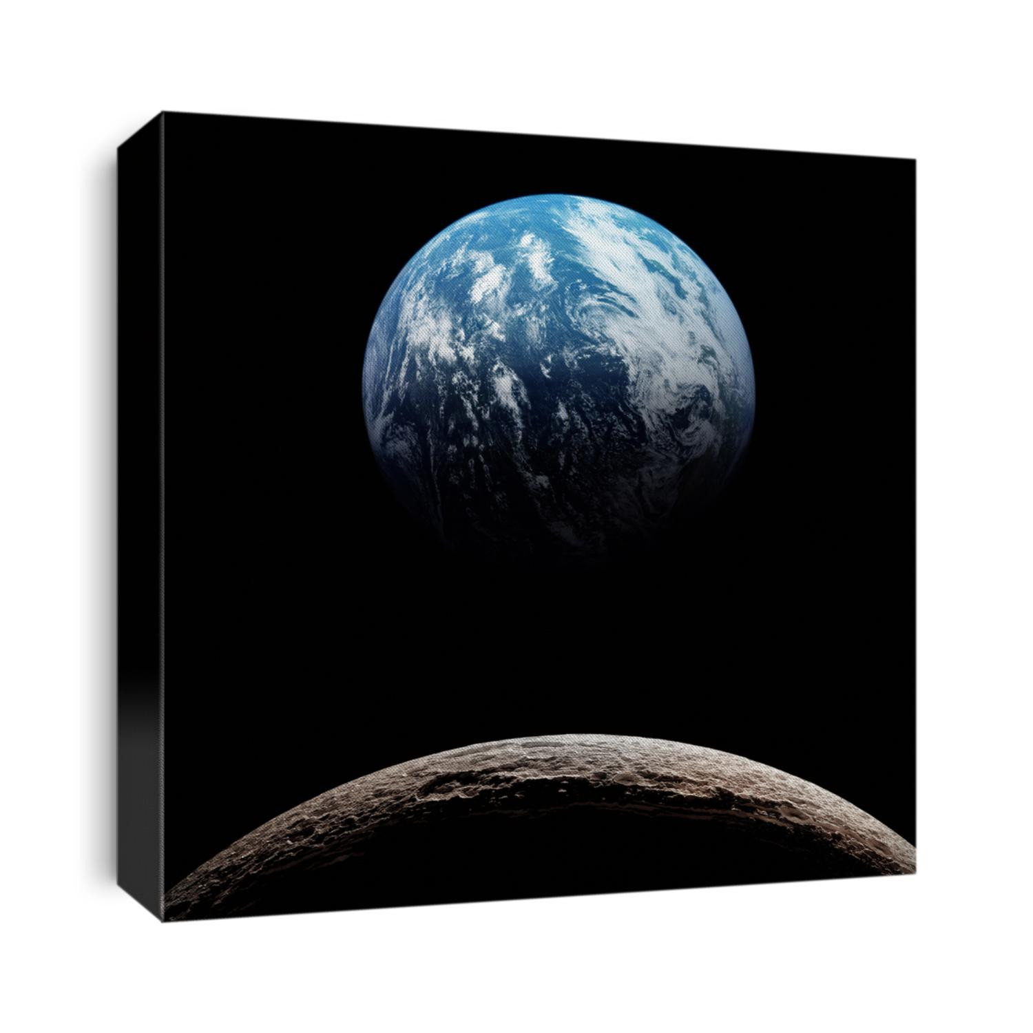 Views of Earth from the moon surface. Elements of this image furnished by NASA.